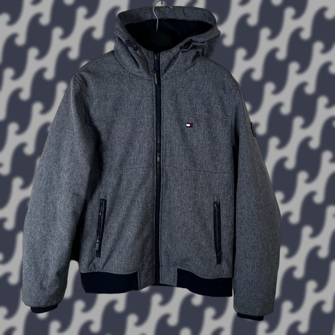 Tommy Hilfiger Tommy Hilfiger Mens Gray Hooded Softshell Jacket Full Zip Bomber Medium N RN54163 Size US M / EU 48-50 / 2 - 1 Thumbnail