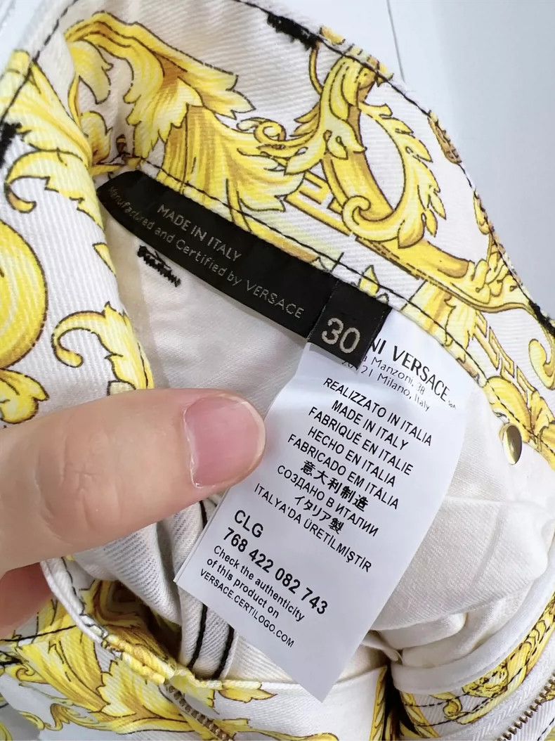 Versace Versace Gold baroque print jeans Size US 31 - 5 Thumbnail