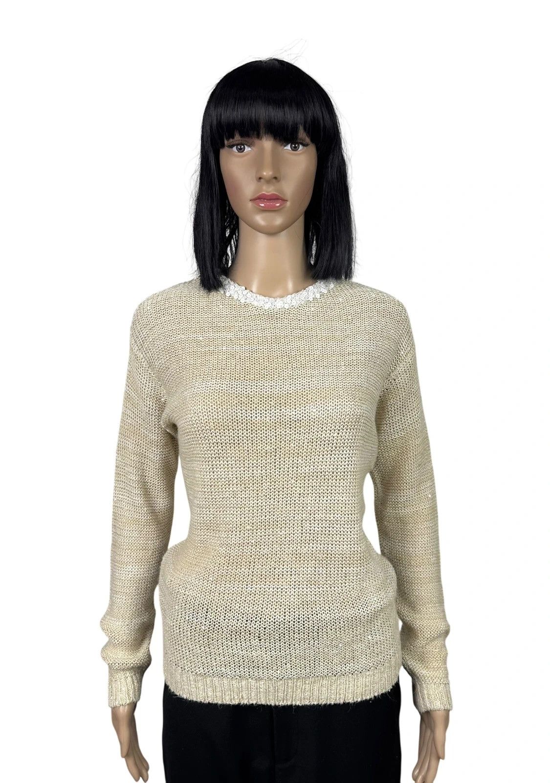 Brunello Cucinelli Brunello Cucinelli Sequined Sweater Hemp Linen size XS Size XS / US 0-2 / IT 36-38 - 1 Thumbnail