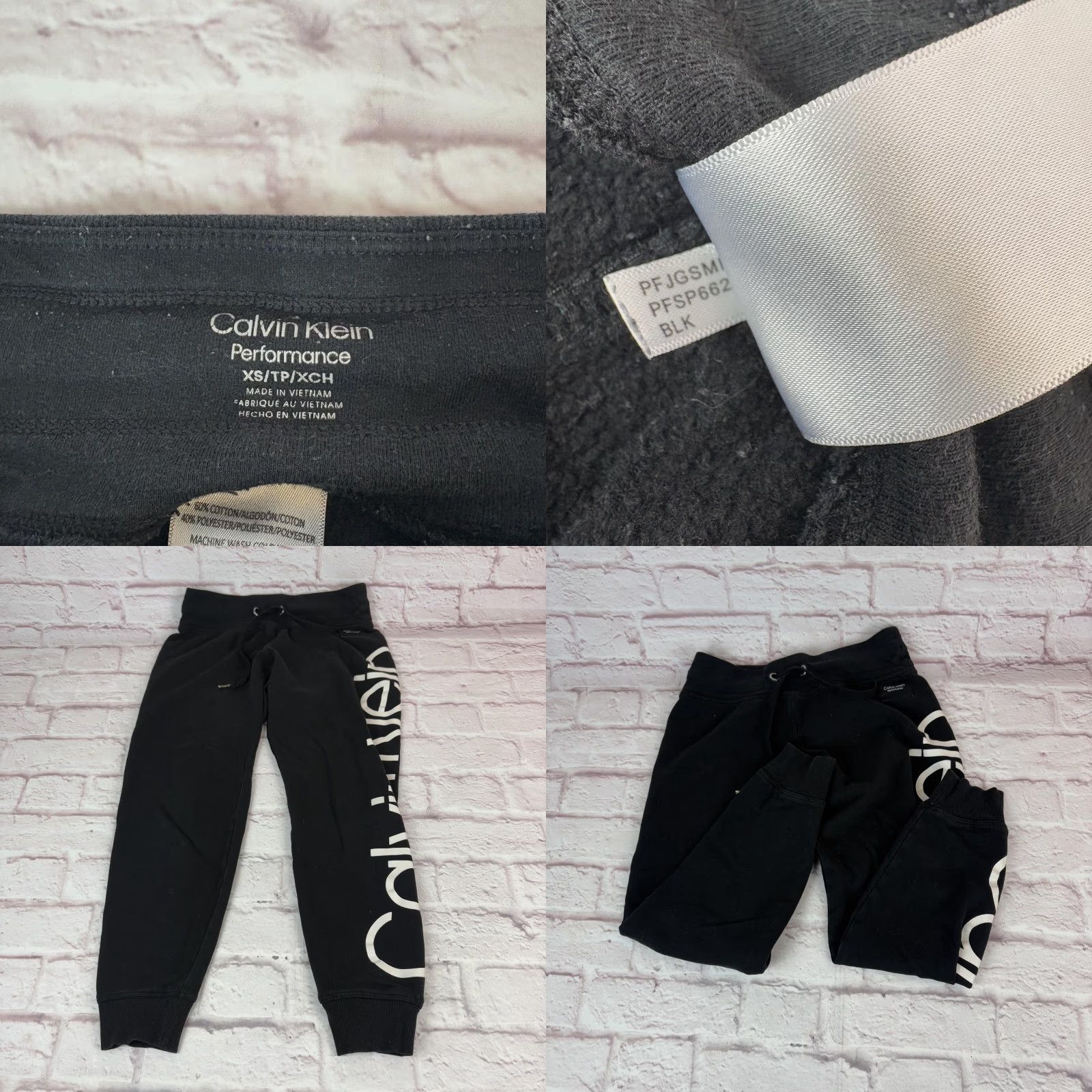 Calvin Klein Calvin Klein Performance Sweatpants Womens XS Black Fleece Jogger with Logo Side Pocket Elastic Waist Tapered Womens Sweatpants Size 26" / US 2 / IT 38 - 8 Thumbnail