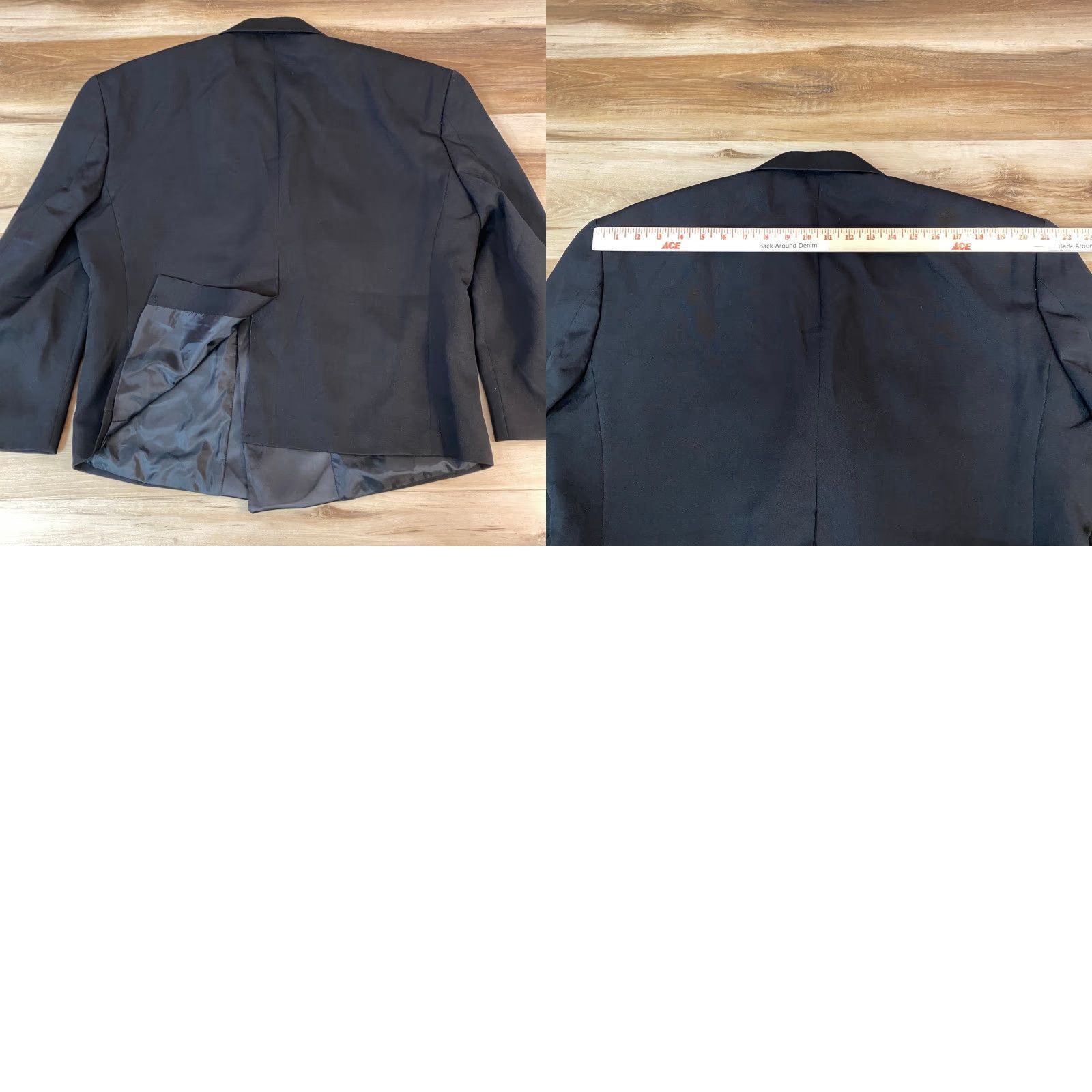 Vintage BoohooMAN Black Double Breasted Tuxedo Blazer Jacket Mens Size 36 EU Regular Satin Lapel Size 36R - 9 Thumbnail