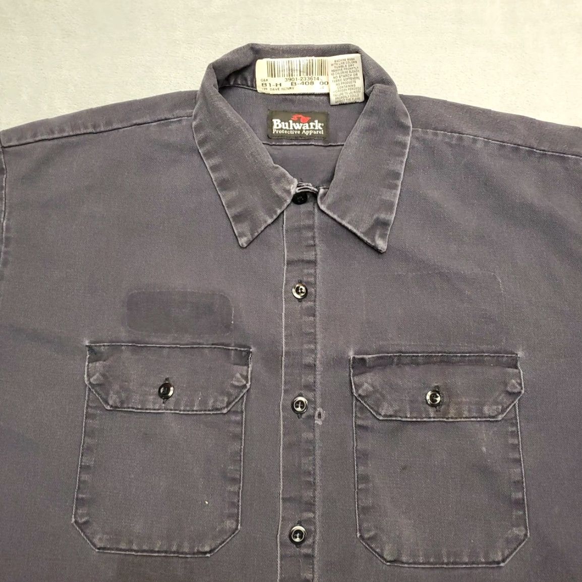 Vintage Bulwark FR Shirt Mens XL Blue 100% Cotton Twill Workwear Button-Up Long Sleeve Size US XL / EU 56 / 4 - 3 Thumbnail