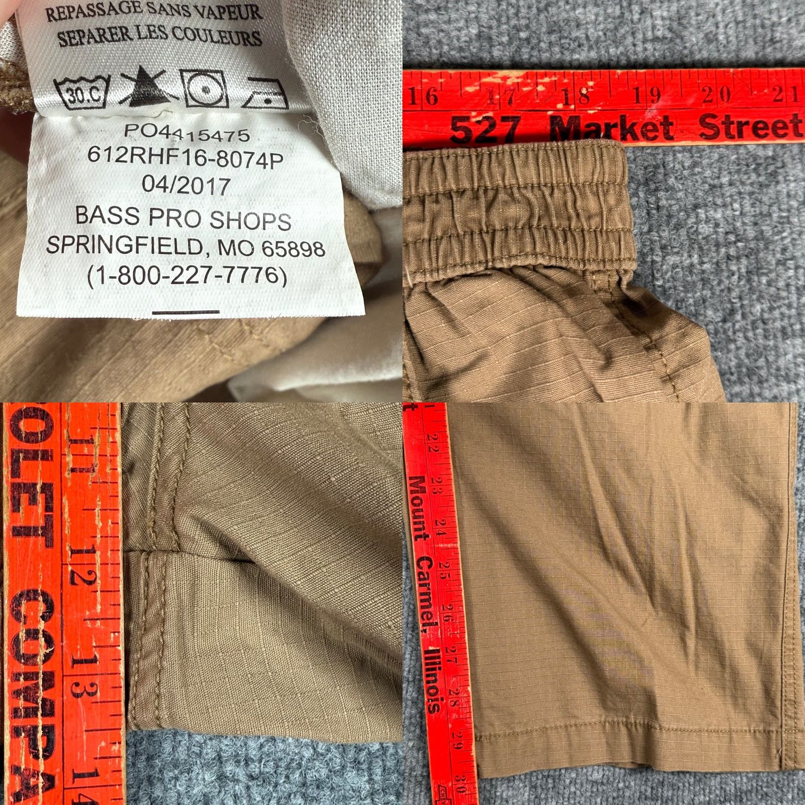 Vintage Red Head Cargo Pants 37x30 Beige Ripstop Canvas Utility Tactical Field Outdoor Mens Pants Regular Inseam 30" Size US 37 - 8 Thumbnail