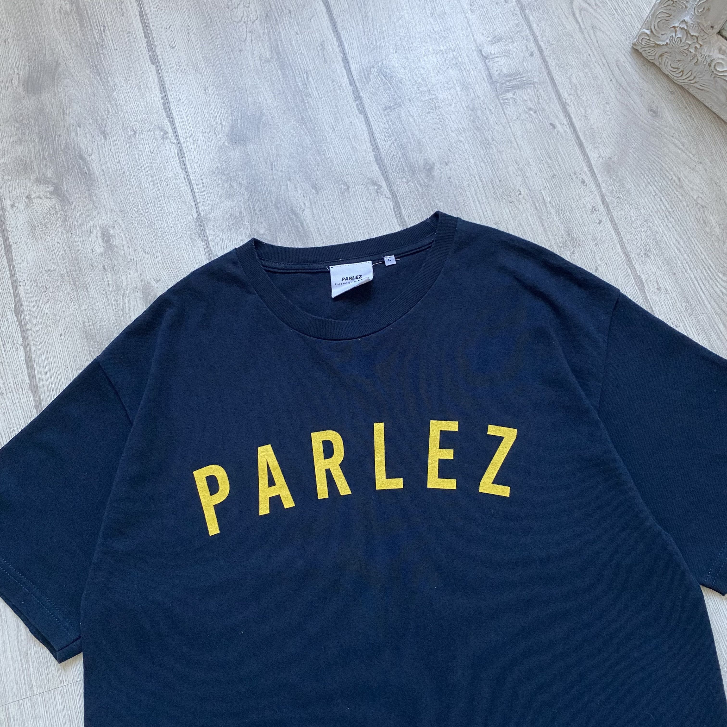 Parlez Parlez logo navy tee streetwear Size US L / EU 52-54 / 3 - 2 Thumbnail
