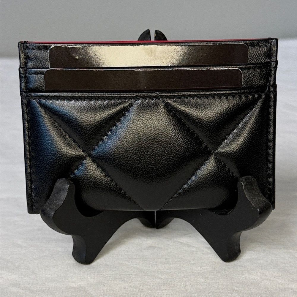 Chanel Chanel 19 Black Lambskin Quilted Chain CC Card Holder NIB L Size ONE SIZE - 5 Thumbnail