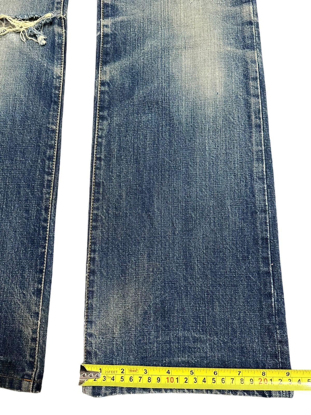ABAHOUSE Vintage Japanese Abahouse Blue Wash Distressed Flare Jeans Size US 31 - 18 Thumbnail