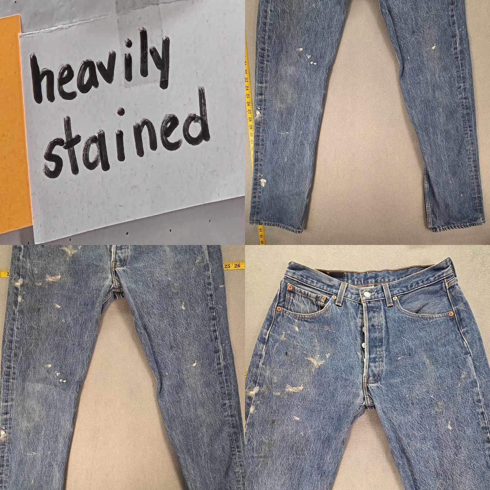 Levi's VINTAGE Levi's 501 Jeans Mens Blue Wash Straight Button Fly 30x33 USA 90s Fit Regular Mens Size US 30 / EU 46 - 8 Thumbnail