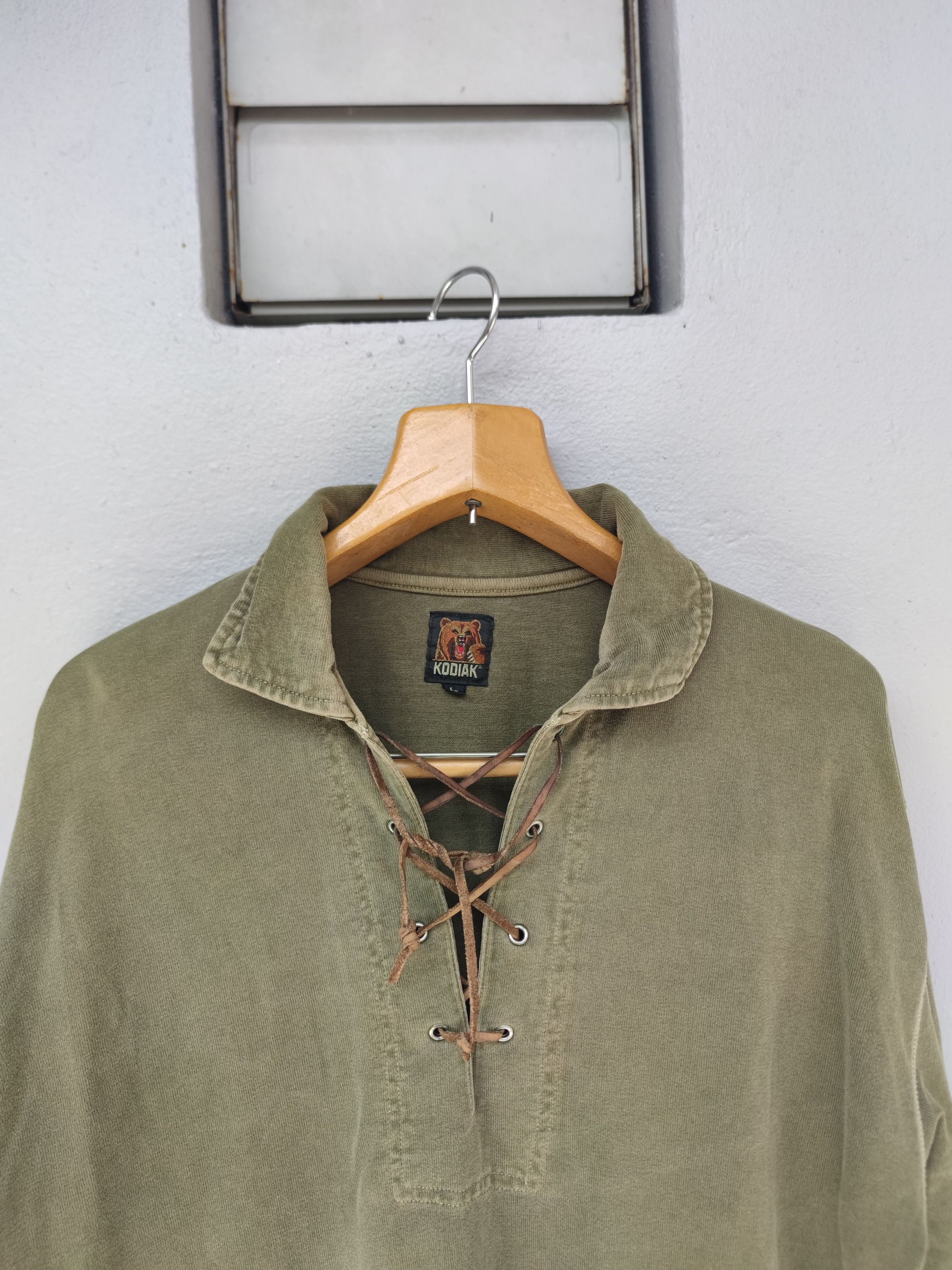Vintage Vintage KODIAK Lace up Pullover Shirt Size US L / EU 52-54 / 3 - 2 Thumbnail