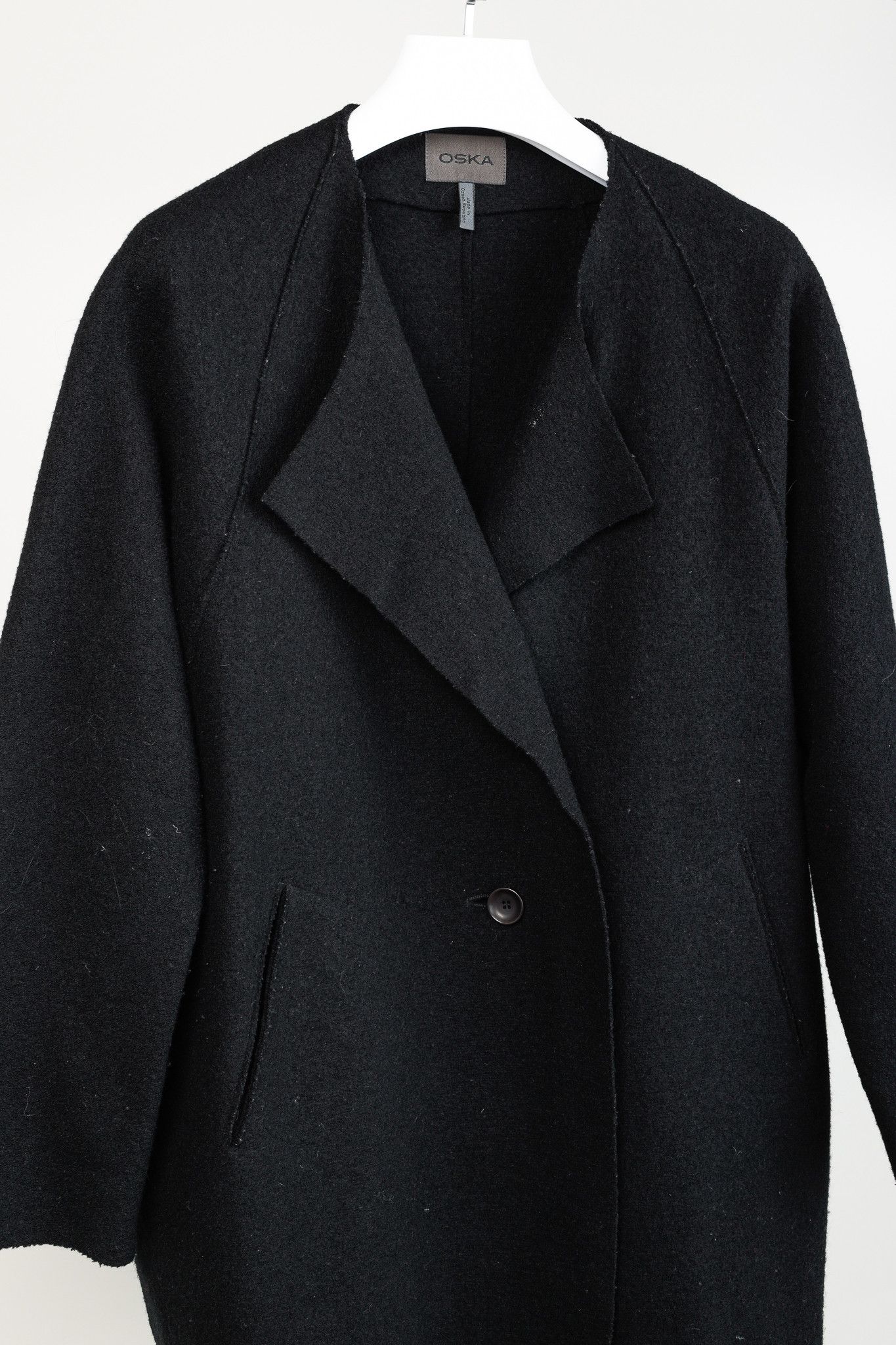Other Oska Black Boiled-Wool Oversized Flyaway-Collar Coat Size S / US 4 / IT 40 - 3 Thumbnail