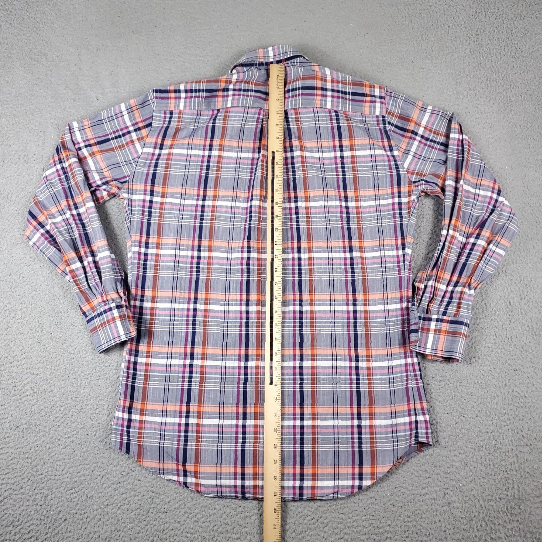 Peter Millar Peter Millar Shirt Mens Medium Blue Purple Plaid Button-Up Long Sleeve Casual Formal Business Workwear Plaid Cotton Woven Regular Color Blue Mens Size US M / EU 48-50 / 2 - 3 Thumbnail