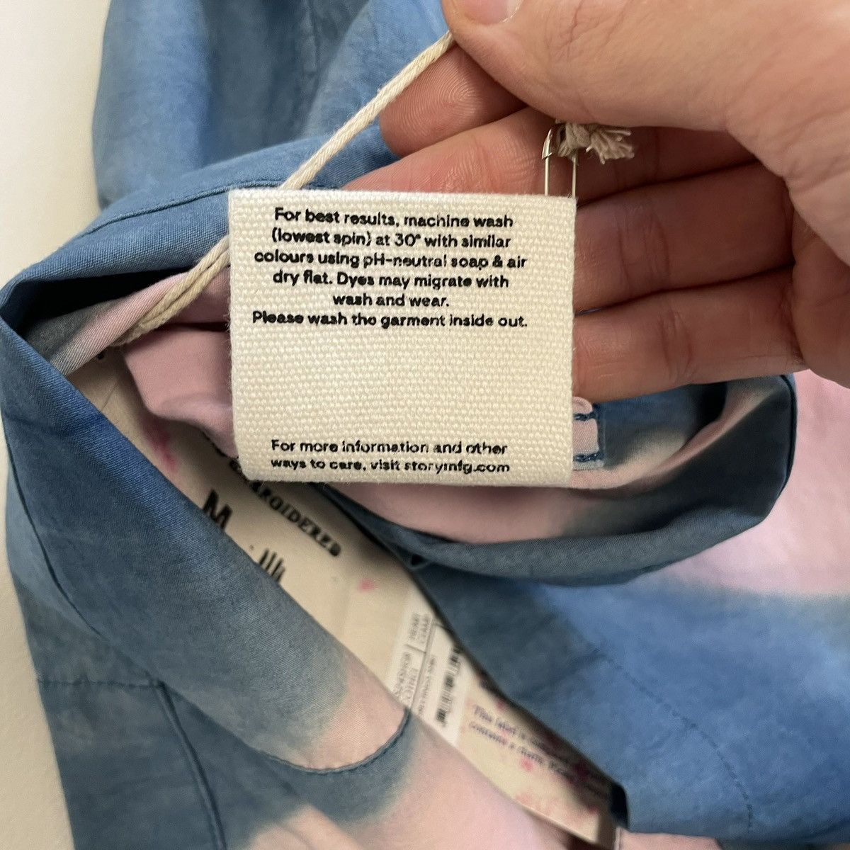 Story Mfg. ‘Heart Clamp’ Blue/Pink Tie Dye Shirt Size US M / EU 48-50 / 2 - 11 Thumbnail