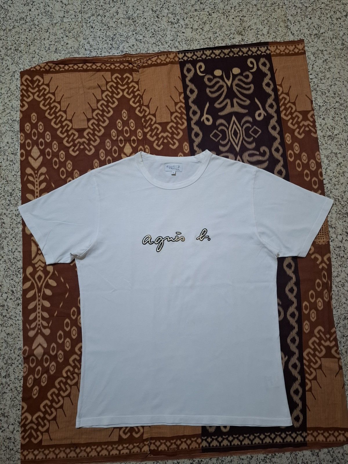 agnes b. Agnès b. Homme Embroidered Script Logo T-Shirt Size US L / EU 52-54 / 3 - 1 Thumbnail