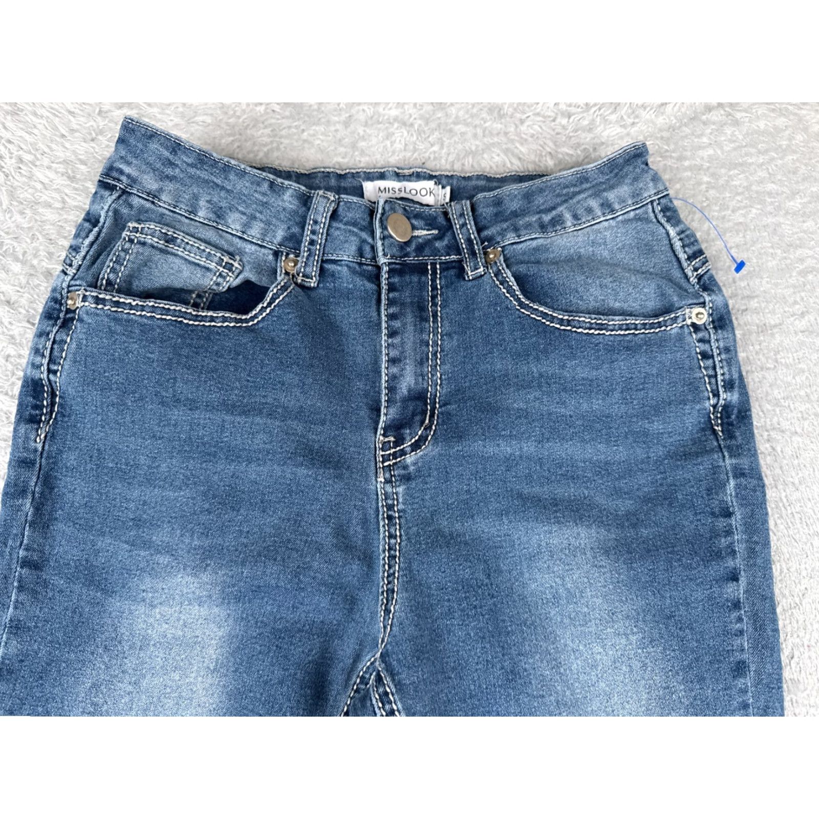 Vintage Misslook Jeans Womens Small Blue Bootcut Denim Mid Rise Cotton Blend 25x28 Size 28" / US 6 / IT 42 - 4 Thumbnail
