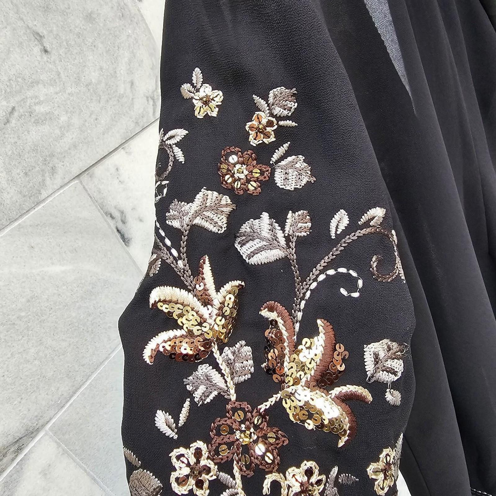 Coldwater Creek Coldwater Creek Women's Black and Gold Beaded Kimono Size XL / US 12-14 / IT 48-50 - 7 Thumbnail