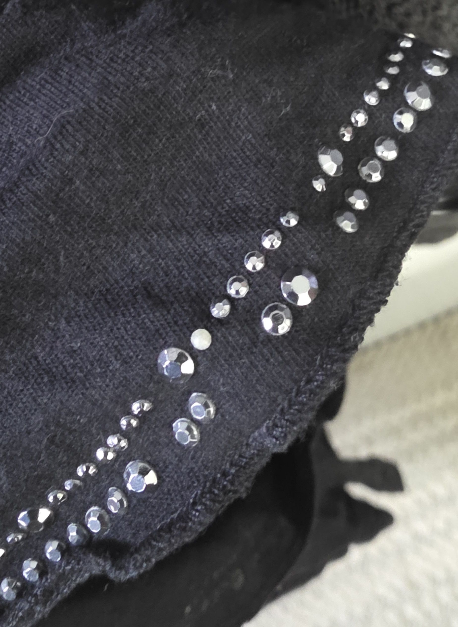 Express Express Black Dress Vneck Flutter Sleeve Rhinestones XS Size XS / US 0-2 / IT 36-38 - 5 Thumbnail