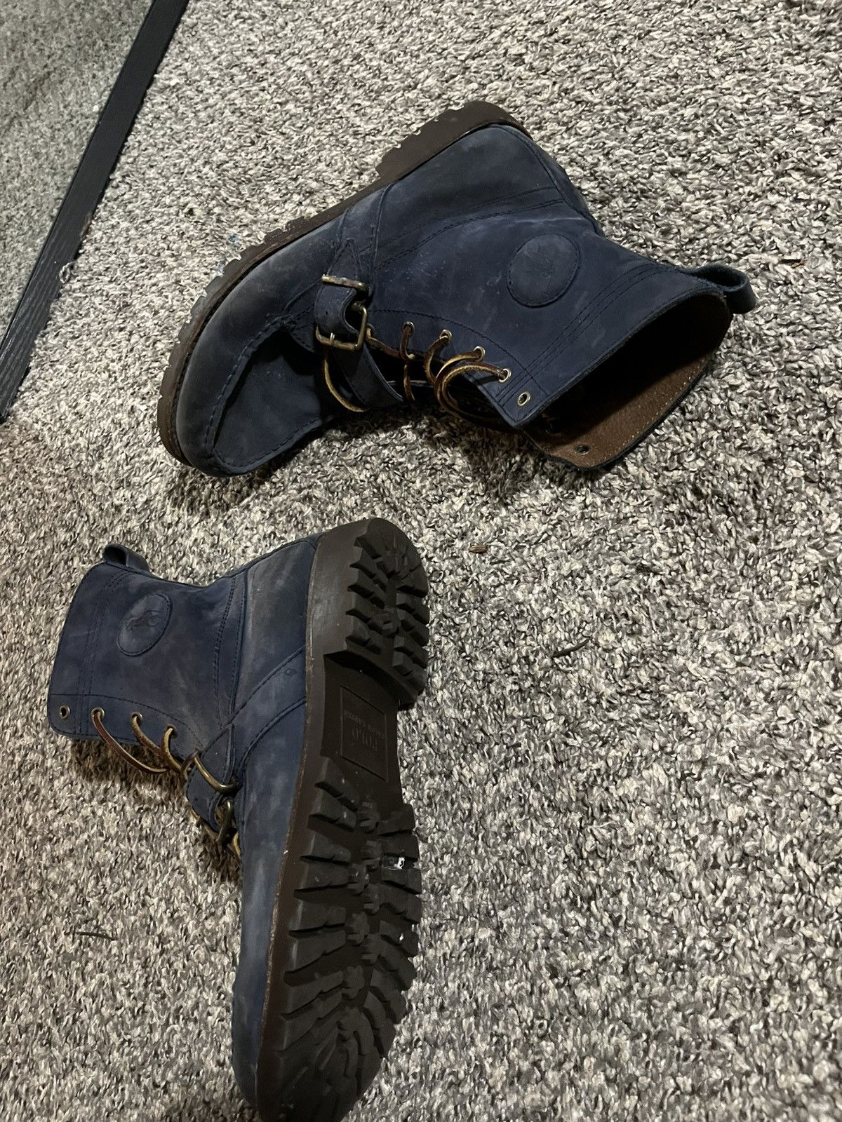 Polo Ralph Lauren Polo Ralph Lauren Tall Blue Leather Boots Size US 9.5 / EU 42-43 - 5 Thumbnail
