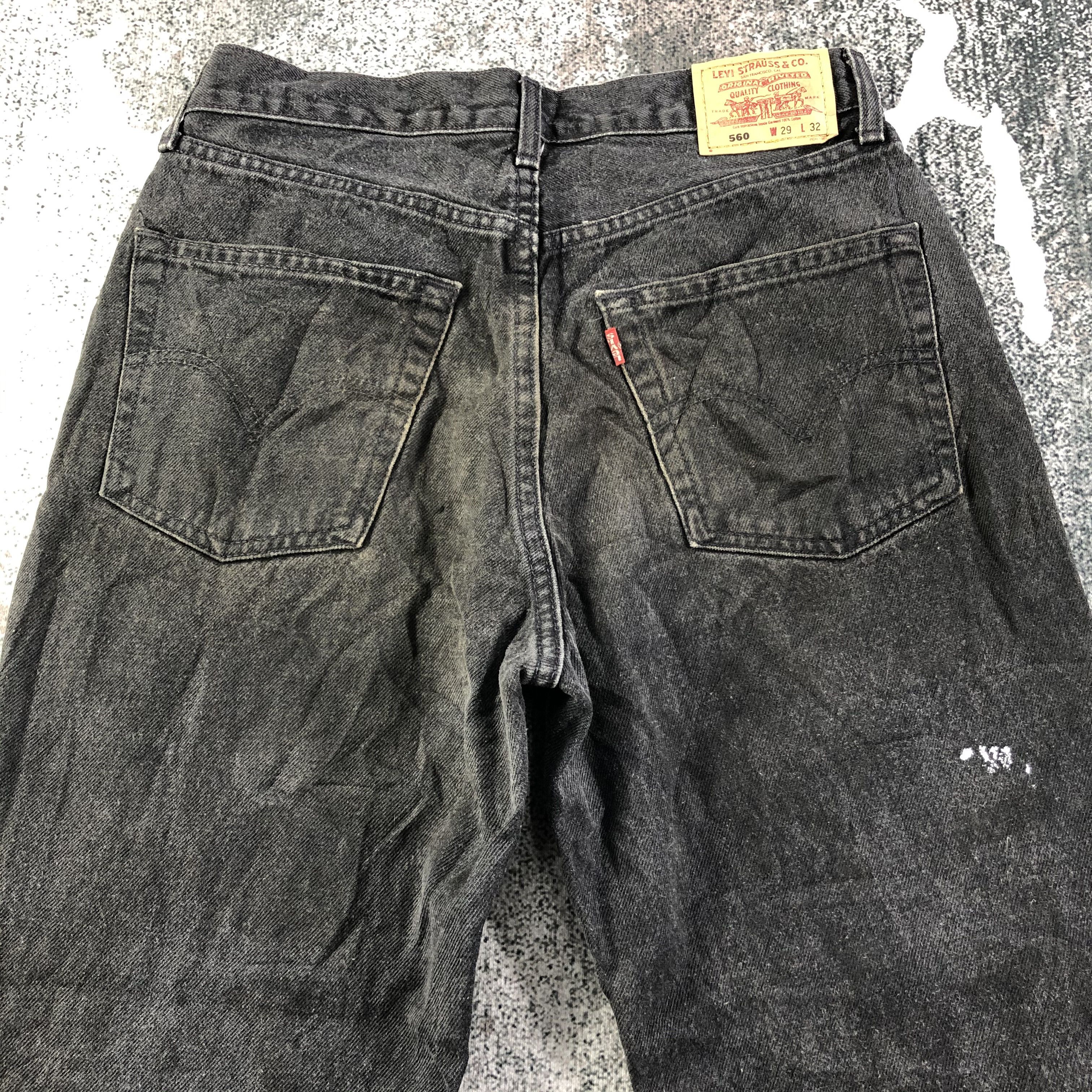 Levi's Vintage Levis 560 Jeans Faded Black Denim kJ1723 Size US 29 - 4 Thumbnail
