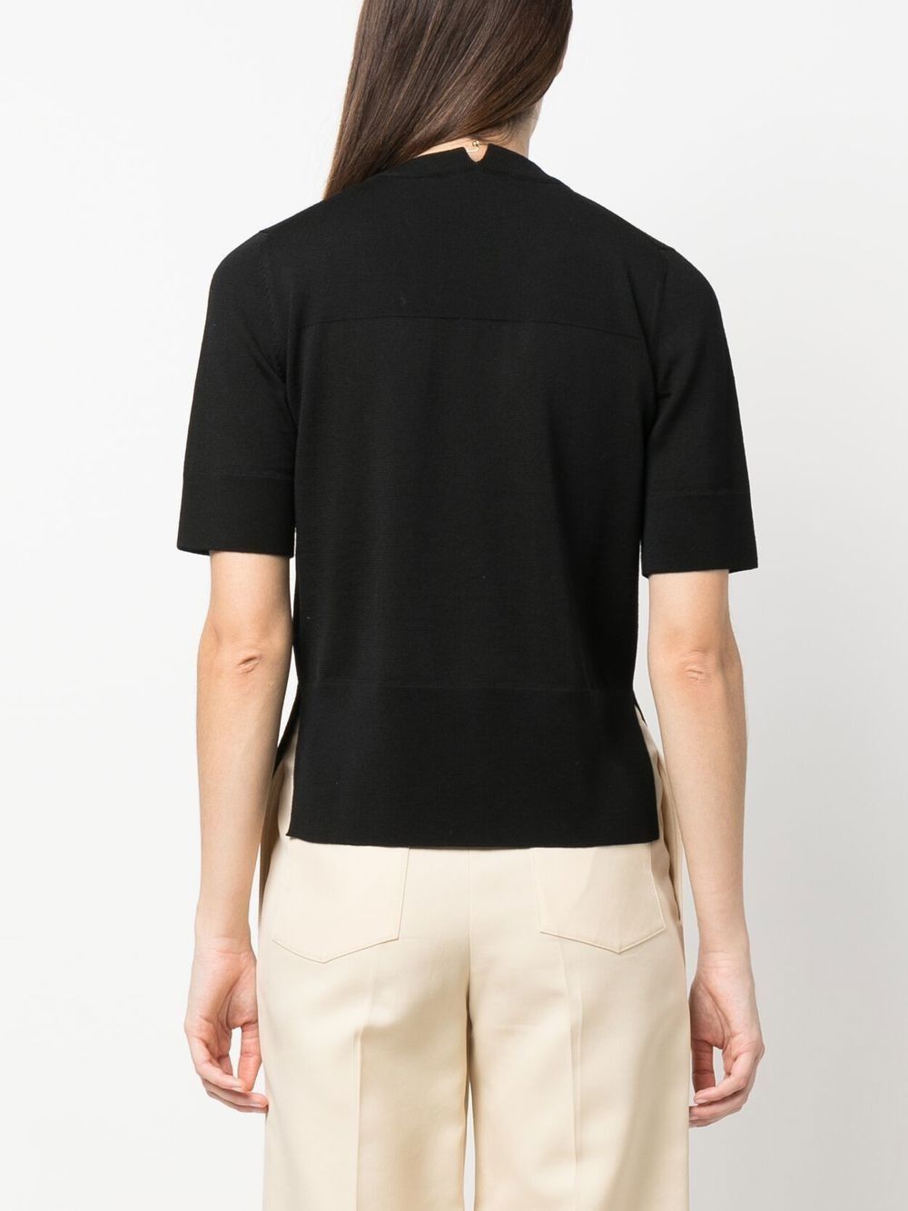 Jil Sander o1y1025 Short Sleeves Sweater in Black Size S / US 4 / IT 40 - 3 Thumbnail