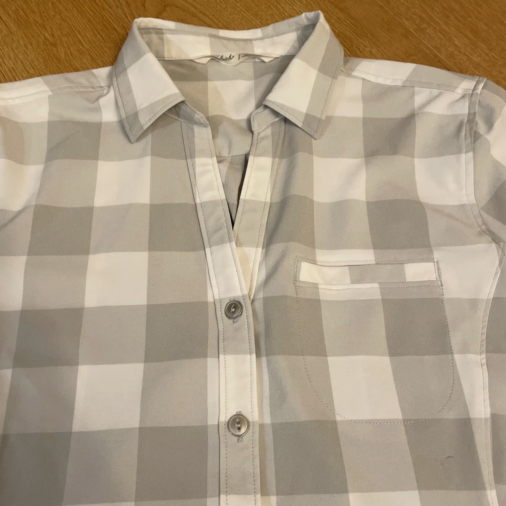 Vintage Woolrich Womens Top Small Button Down Flannel White Grey Plaid Pocket 20UPF Women Shirt Long Sleeve Casual Travel Vintage No Size S / US 4 / IT 40 - 3 Thumbnail