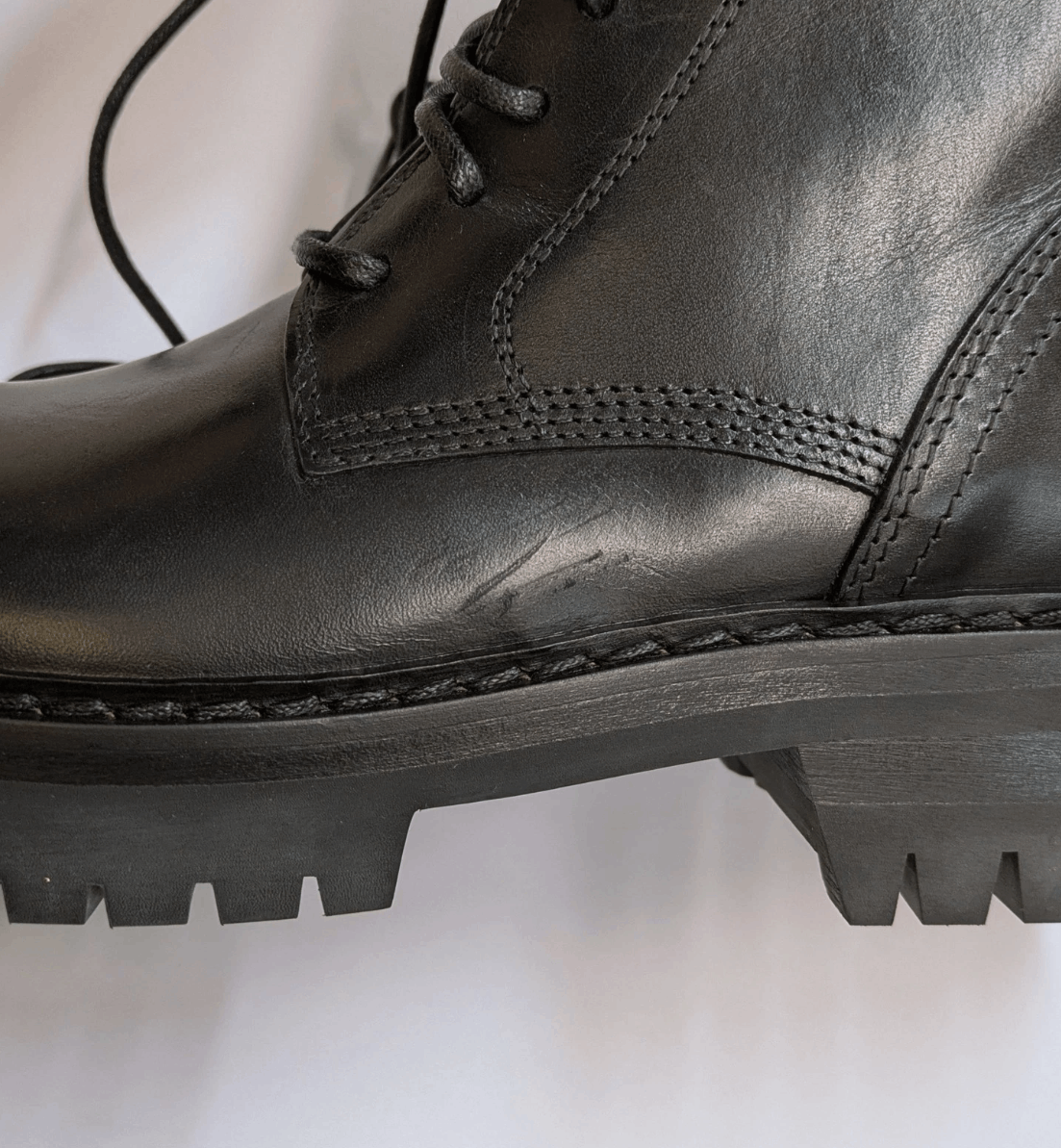Ann Demeulemeester ANN DEMEULEMEESTER Leather Combat Boots Size US 6 / IT 36 - 8 Thumbnail