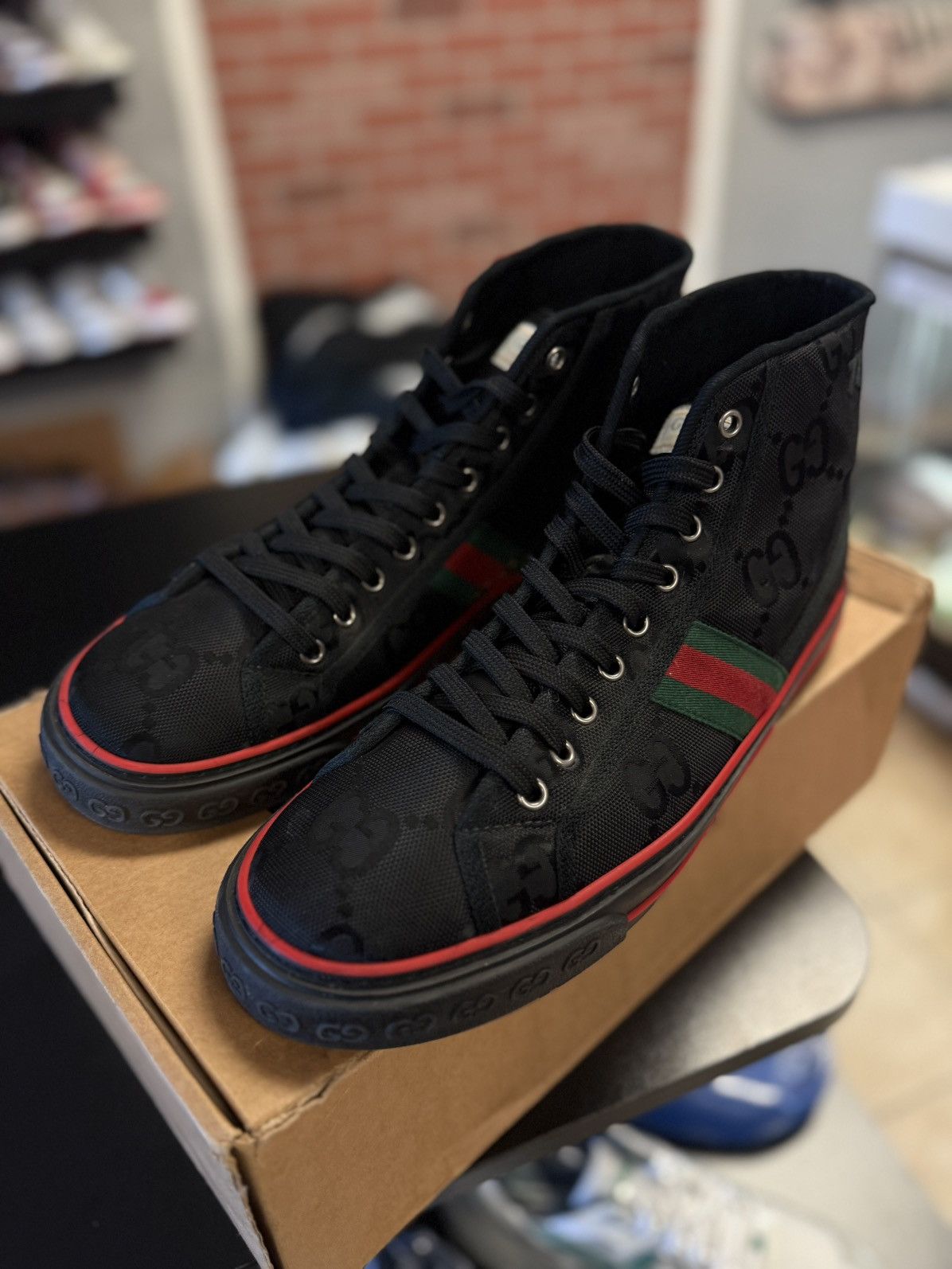 Gucci Gucci High Top Black Tennis Sneakers Size 10G/10.5US Size US 10.5 / EU 43-44 - 3 Thumbnail