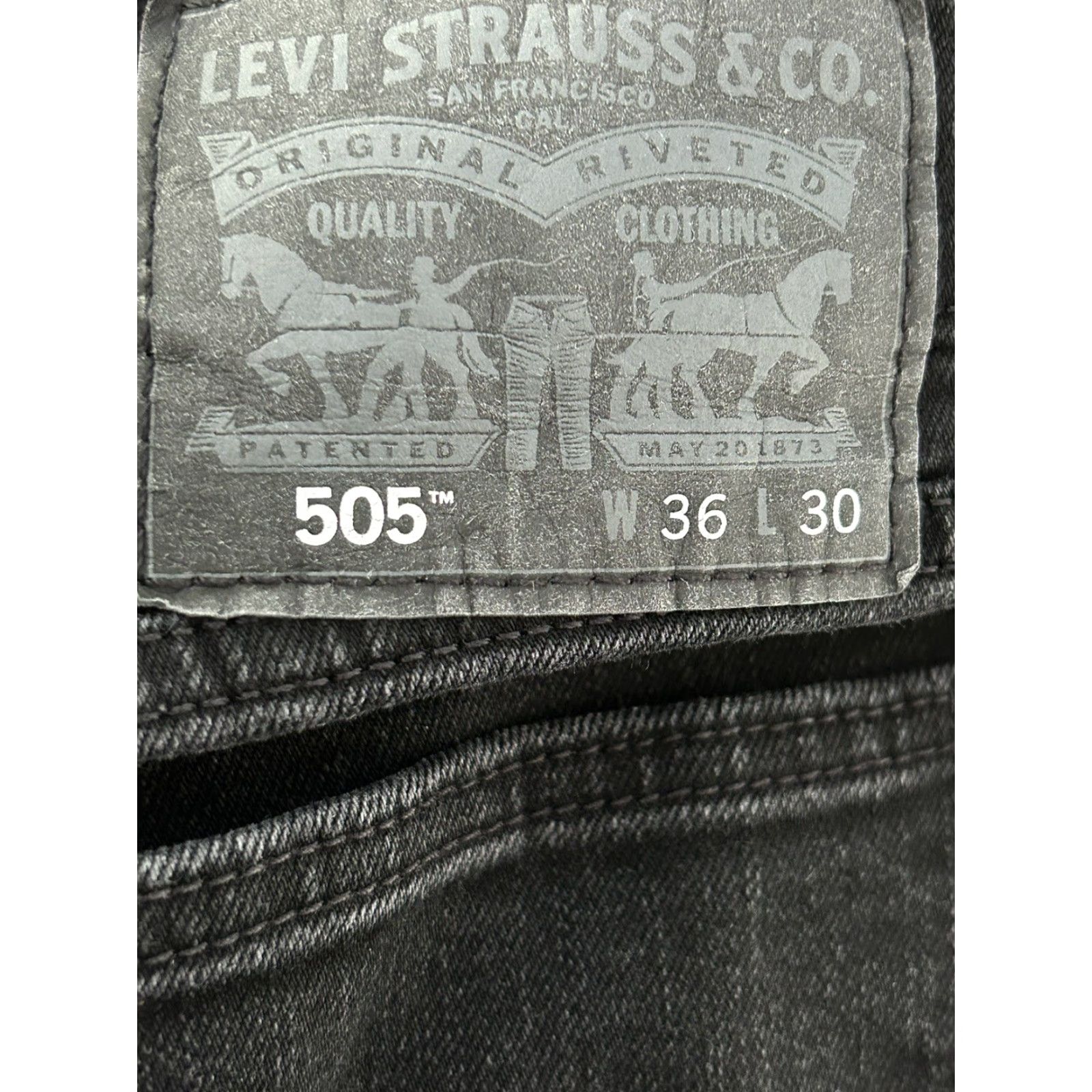 Levi's Levi's 505 Jeans Mens 36x30 Black Straight Leg Size US 36 / EU 52 - 5 Thumbnail