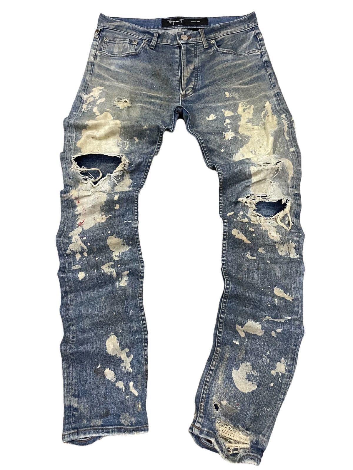 Fagassent Toshiki Aoki Fagassent Paint Splatter Punk Rock Distressed Distort Jeans Size US 31 - 13 Thumbnail