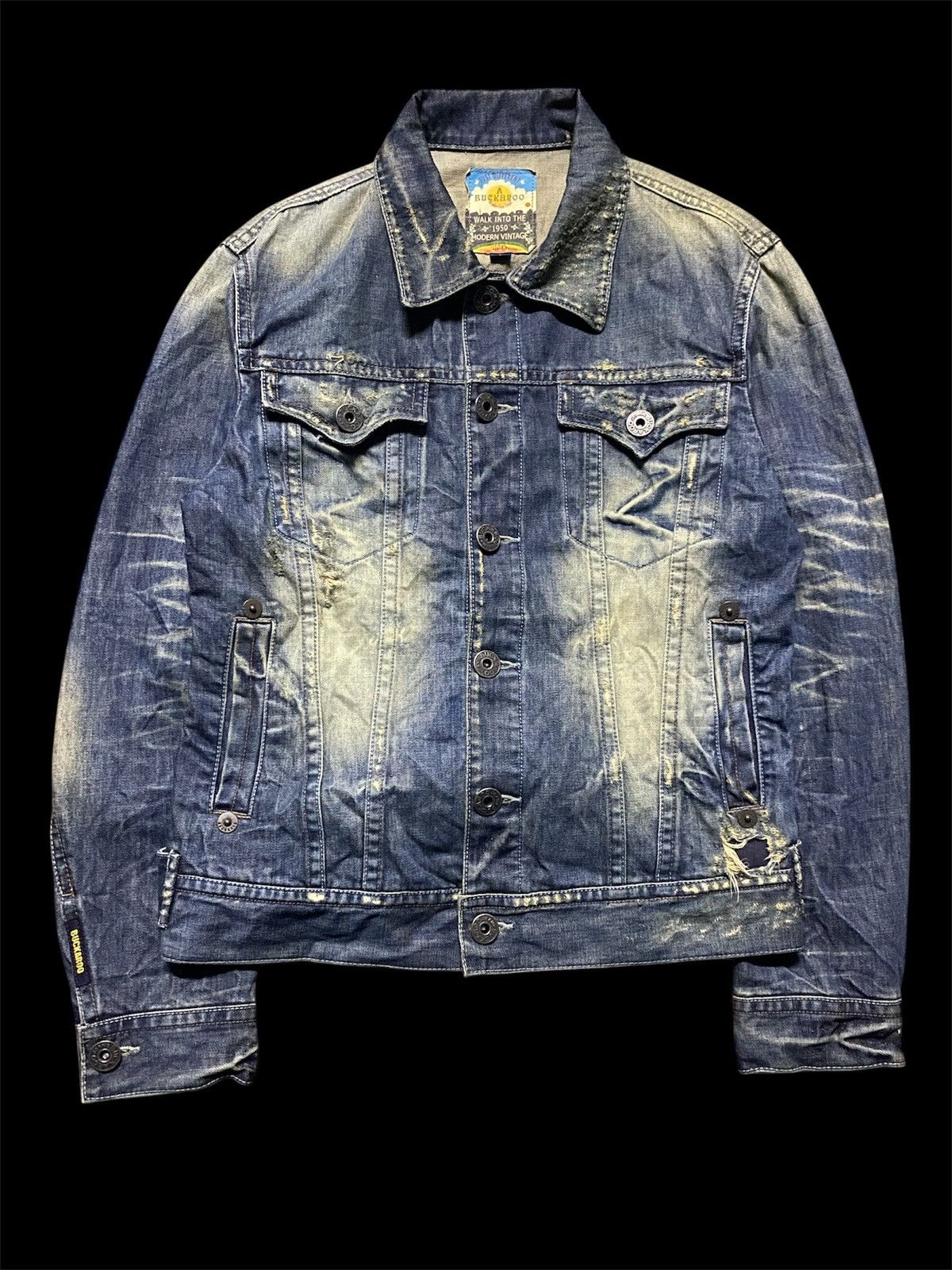 BUCKAROO ❗️OFFER❗️Buckaroo Skulls Backhit Distressed Denim Jacket Size US L / EU 52-54 / 3 - 1 Thumbnail
