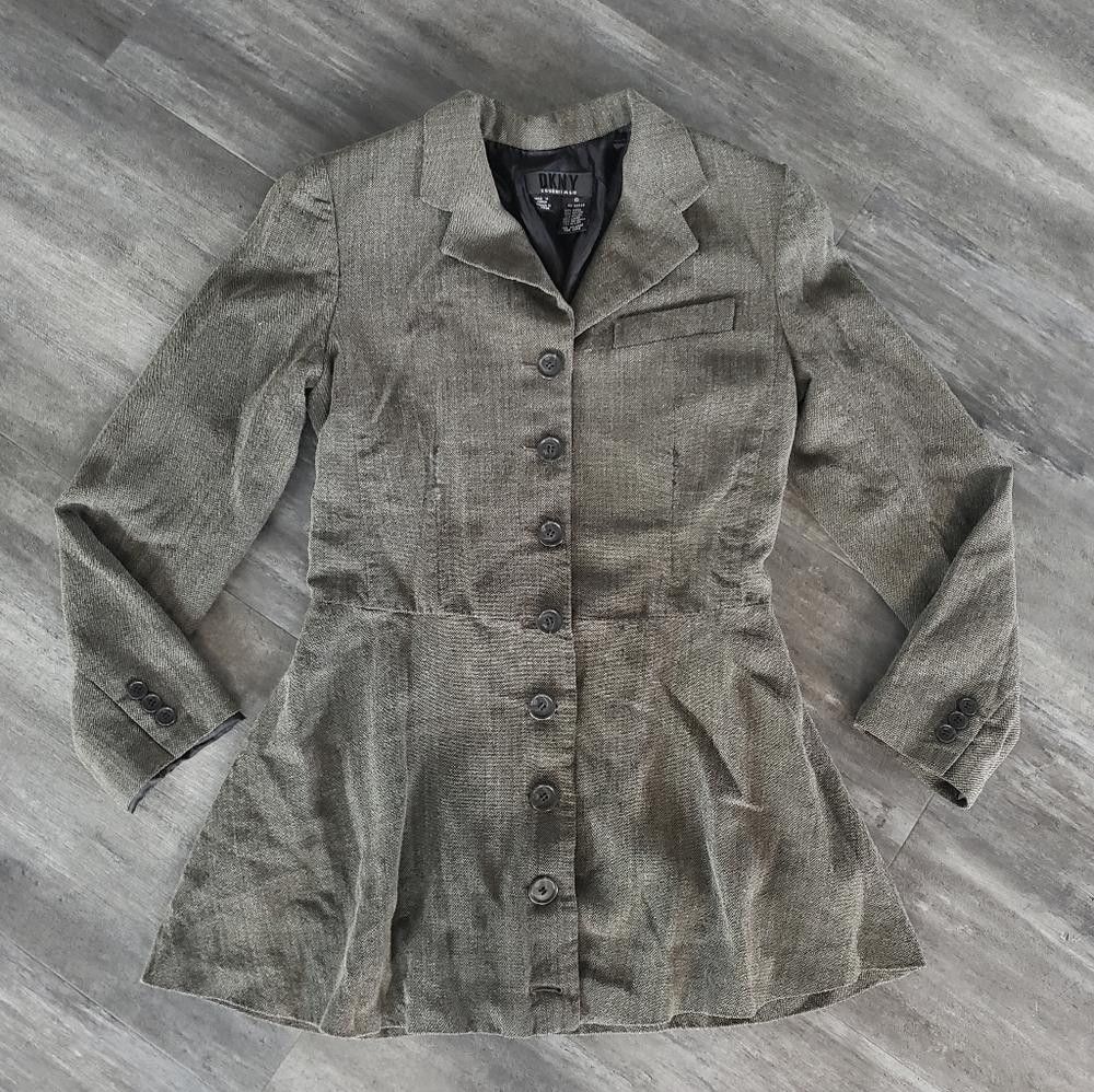 DKNY Grey DKNY Dressy Flared Business Blazer Size M / US 6-8 / IT 42-44 - 1 Thumbnail