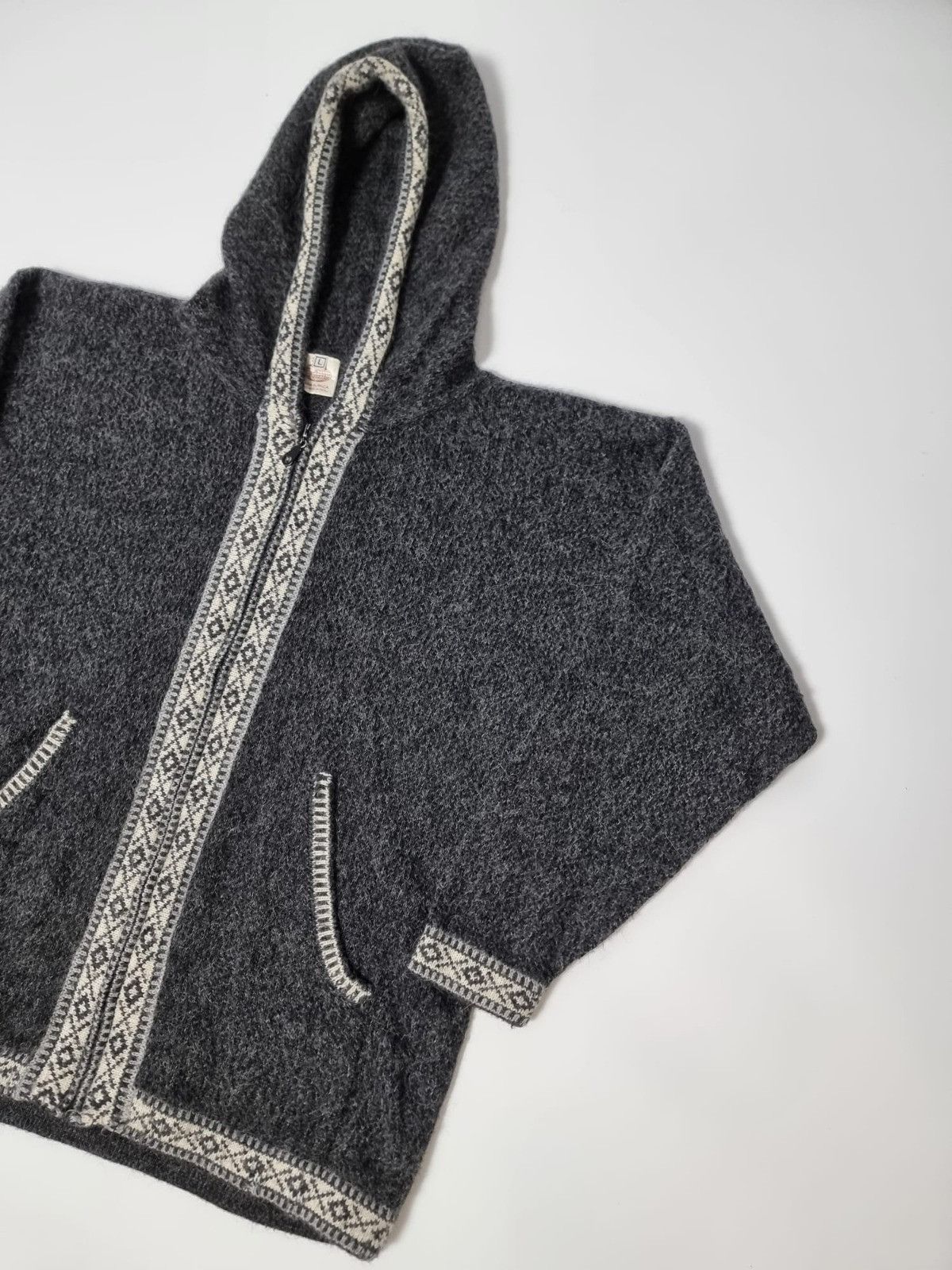 Vintage Peruvian Alpaca wool hoodie sweater L Size L / US 10 / IT 46 - 7 Thumbnail