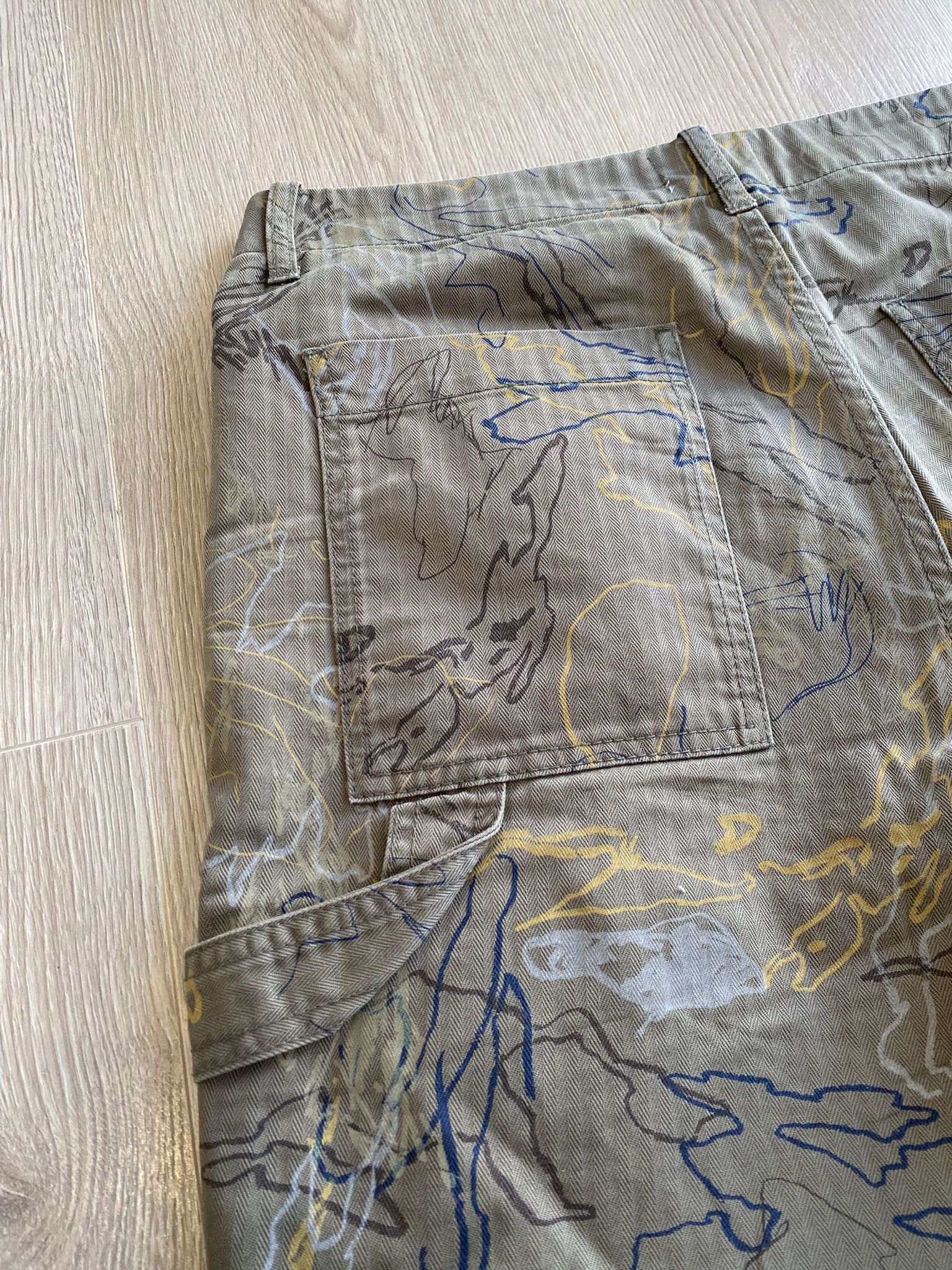 Our Legacy × Wood Wood 46/S - Green AOP Trousers - Herringbone Weave Size US 30 / EU 46 - 12 Thumbnail