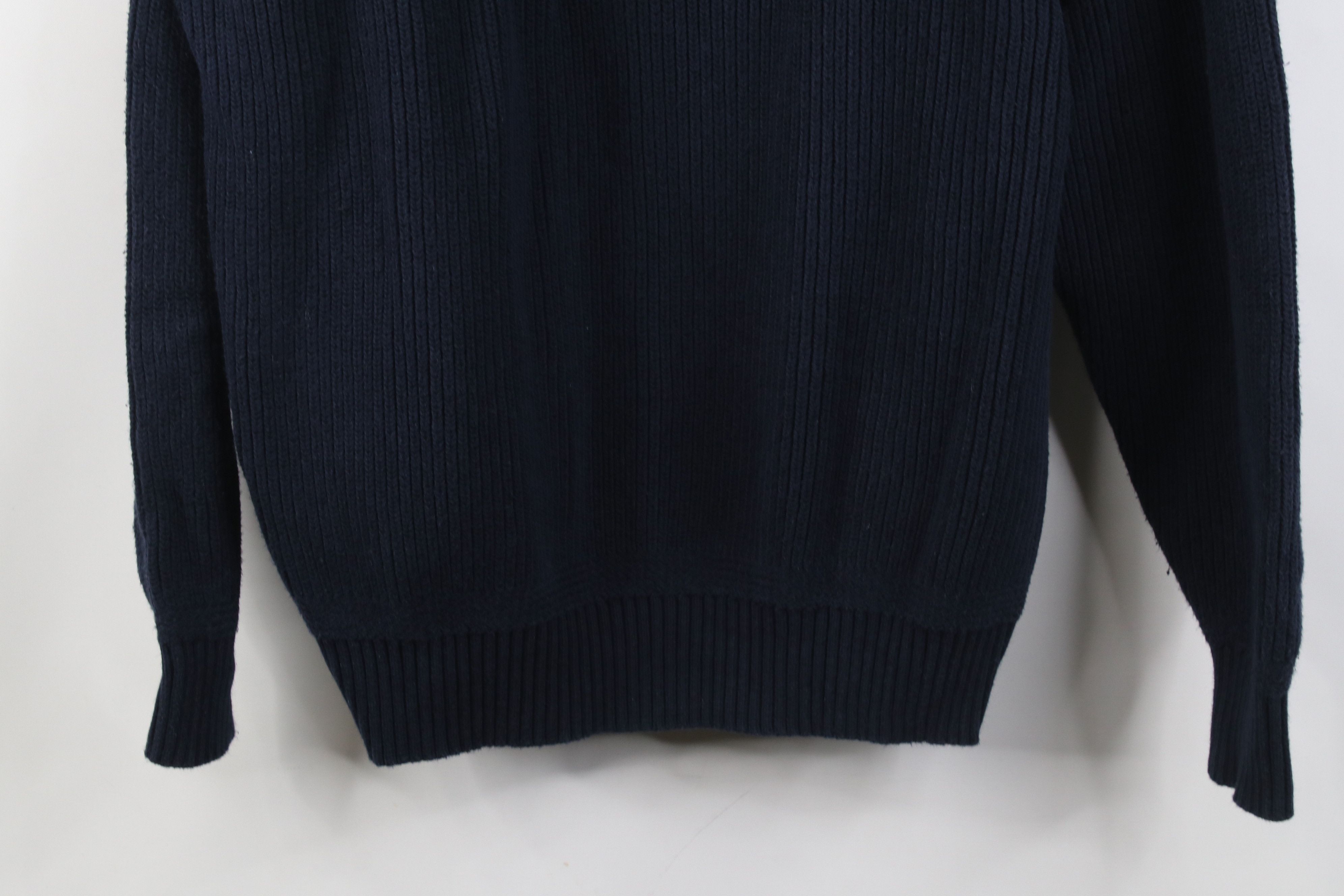 Vintage Vintage 90s Streetwear Ribbed Knit Henley Sweater Blue Size US M / EU 48-50 / 2 - 3 Thumbnail