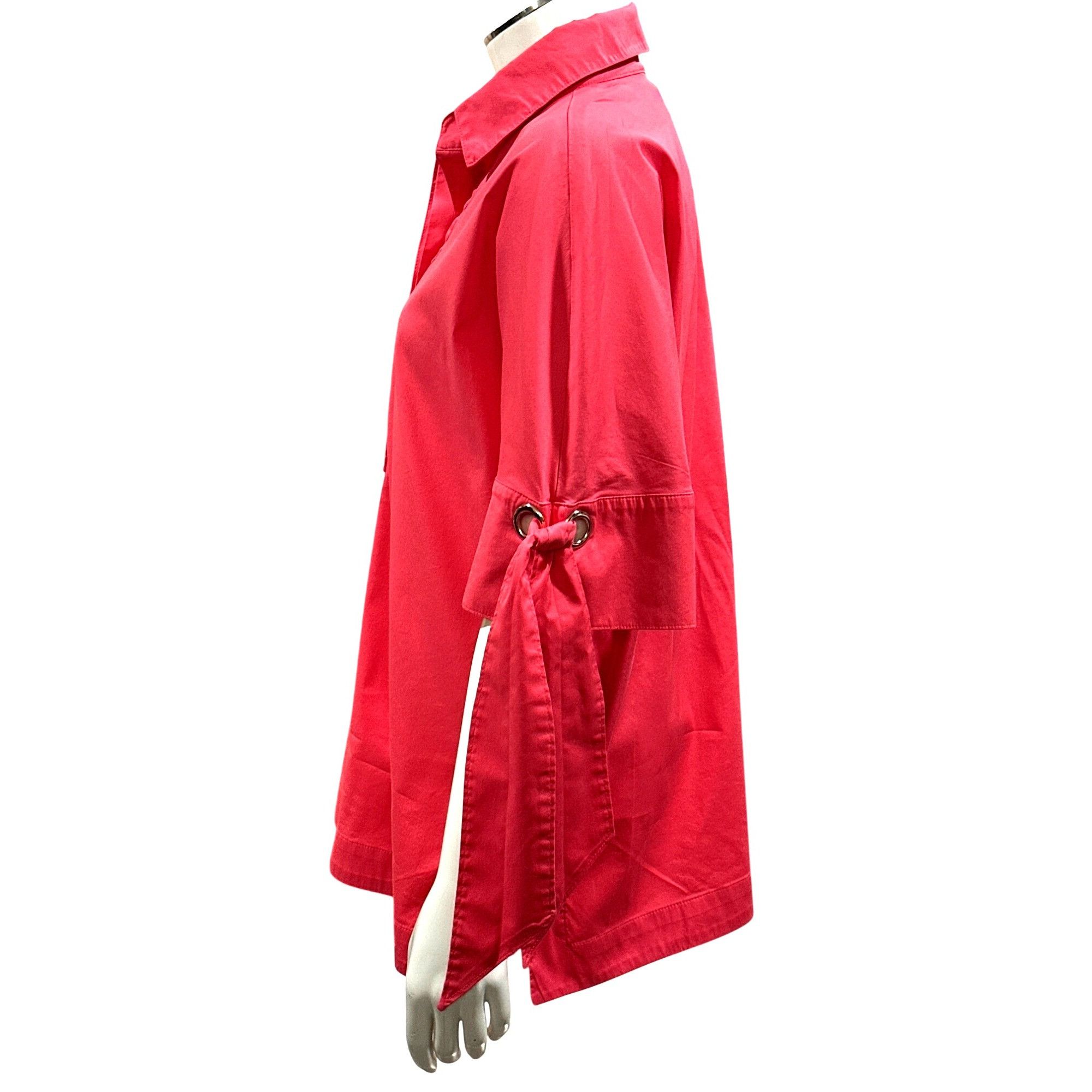 Chicos Chicos Poplin Bow and Grommet Detail Tunic Size S / US 4 / IT 40 - 2 Thumbnail