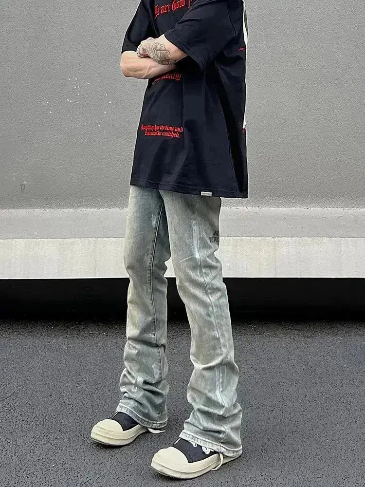 Japanese Brand Straight leg slimming printed jeans Size US 32 / EU 48 - 3 Thumbnail