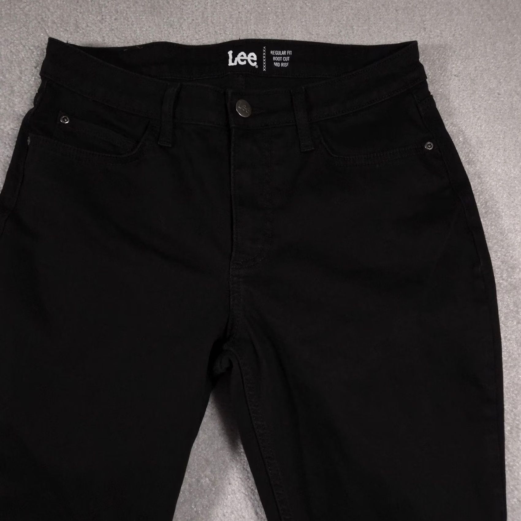 Lee Lee Jeans Womens Jeans Boot Cut Mid Rise Stretch Regular Fit 5 Pocket Black 10 M Womens Size 32" / US 10 / IT 46 - 3 Thumbnail