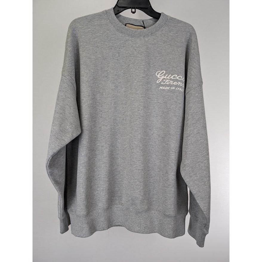 Gucci o1rshd1 Cotton Jersey Crewneck Sweatshirt in Grey Melange Size US S / EU 44-46 / 1 - 2 Thumbnail