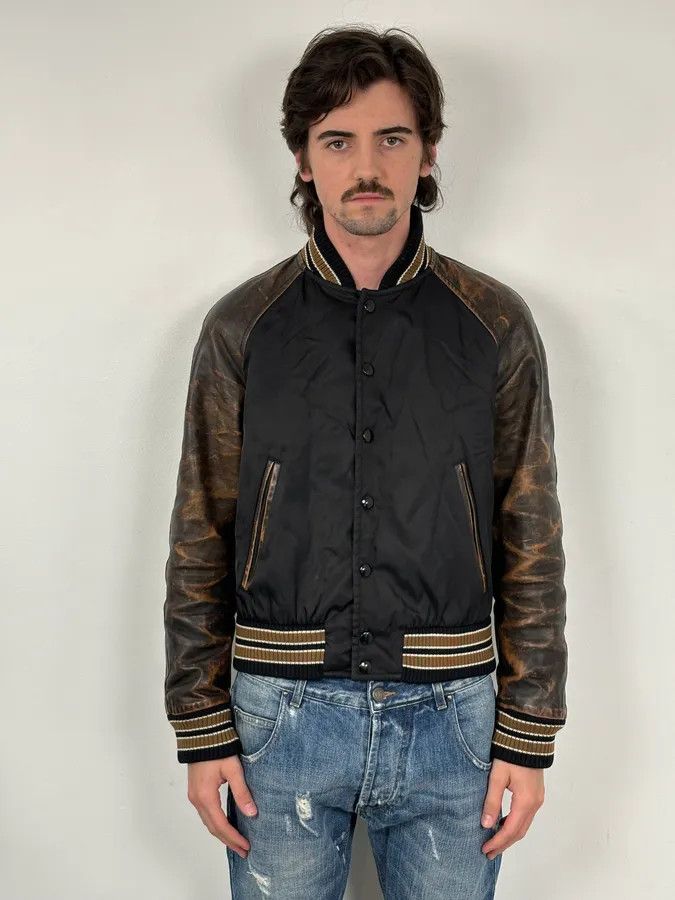 Prada FW2018 Prada Black Leather Varsity Bomber Jacket Size US S / EU 44-46 / 1 - 2 Thumbnail