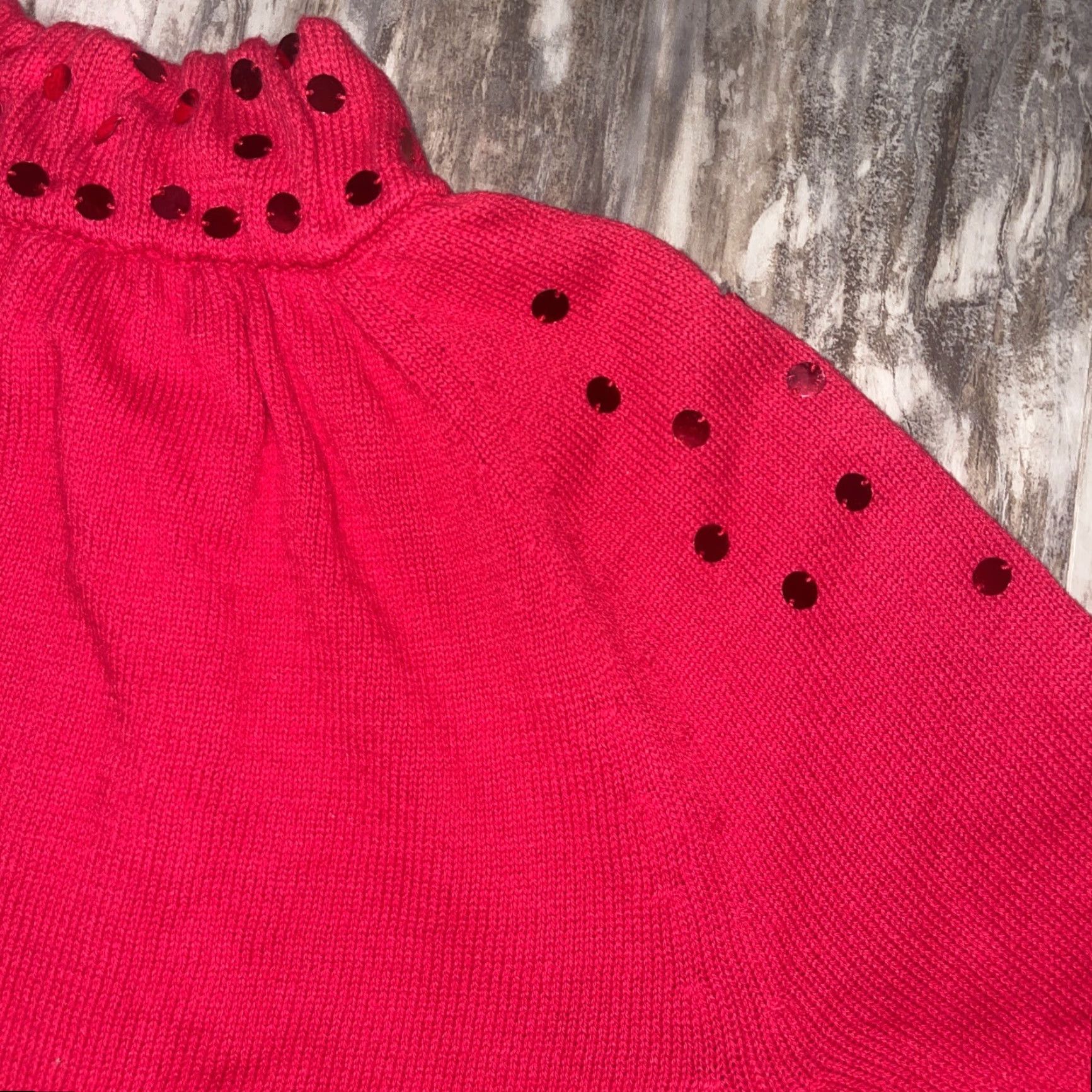 Jones New York Jones New York Signature Women’s Knit Sweater Red Sequins Zip Front Cardigan Size Medium Womens Holiday Sequins Full Zip Size M / US 6-8 / IT 42-44 - 7 Thumbnail
