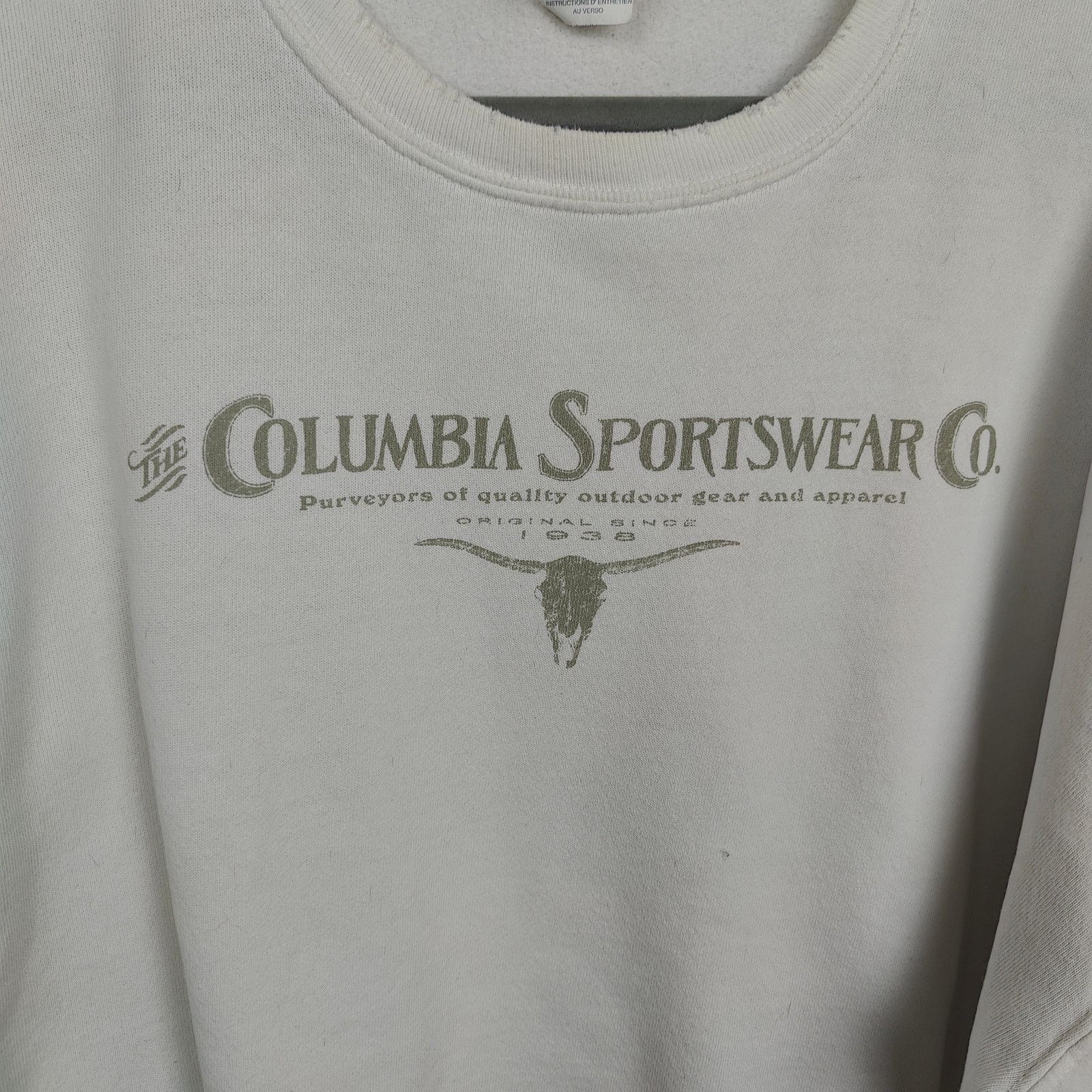 Columbia Vintage Columbia Sweatshirt Men XXL White Longhorn Skull Size US XXL / EU 58 / 5 - 2 Thumbnail