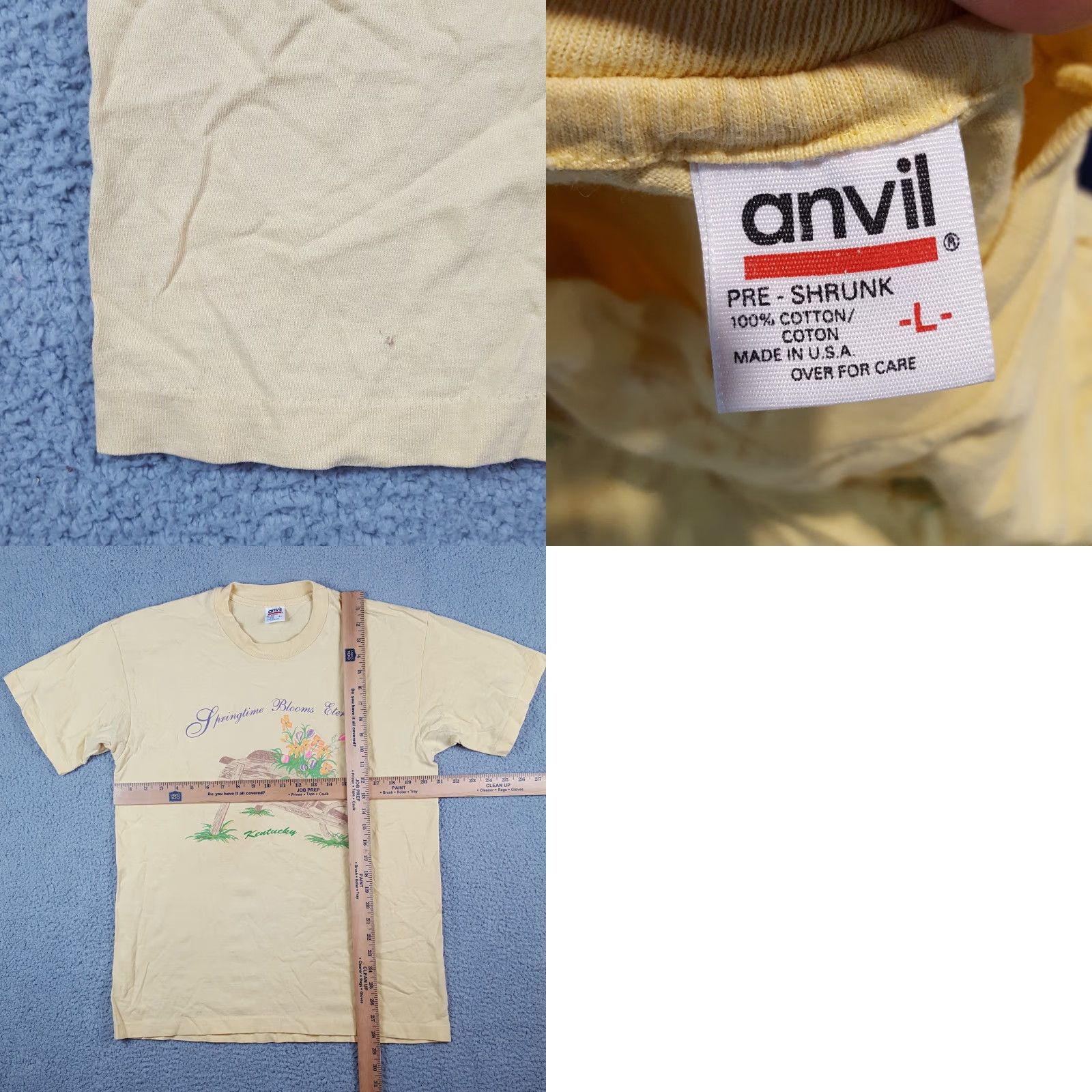 Anvil VINTAGE 90s Springtime Blooms Eternal Kentucky Size L Nature Flower T Shirt Size US L / EU 52-54 / 3 - 8 Thumbnail
