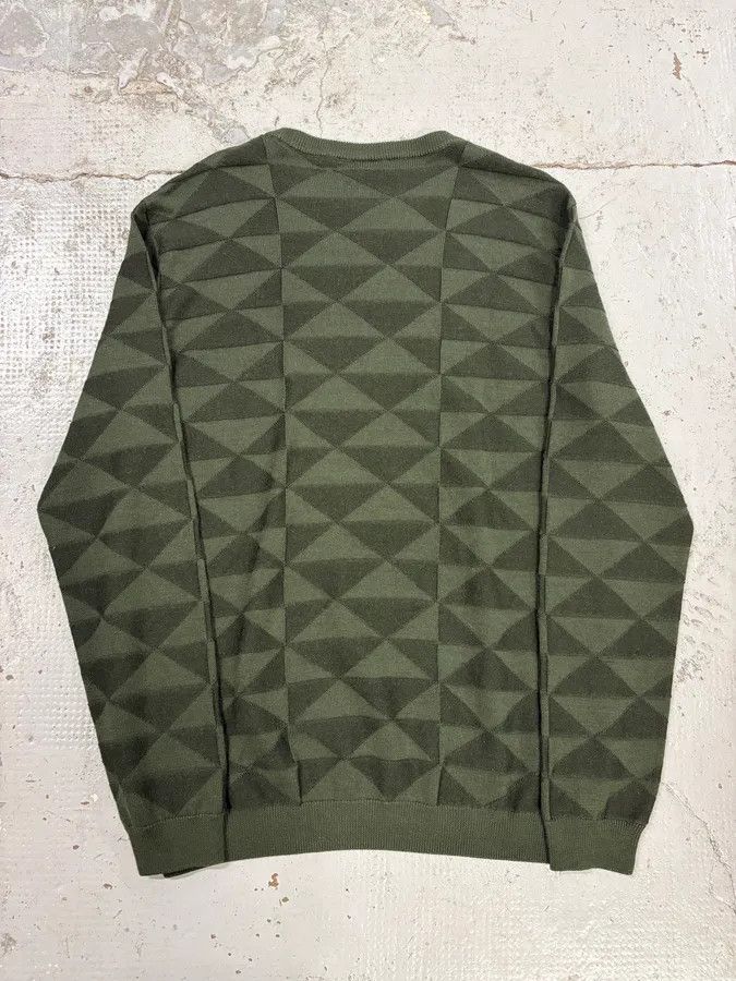 Emporio Armani FW2019 Emporio Armani Olive Green Geometric Wool Sweater Size US S / EU 44-46 / 1 - 6 Thumbnail