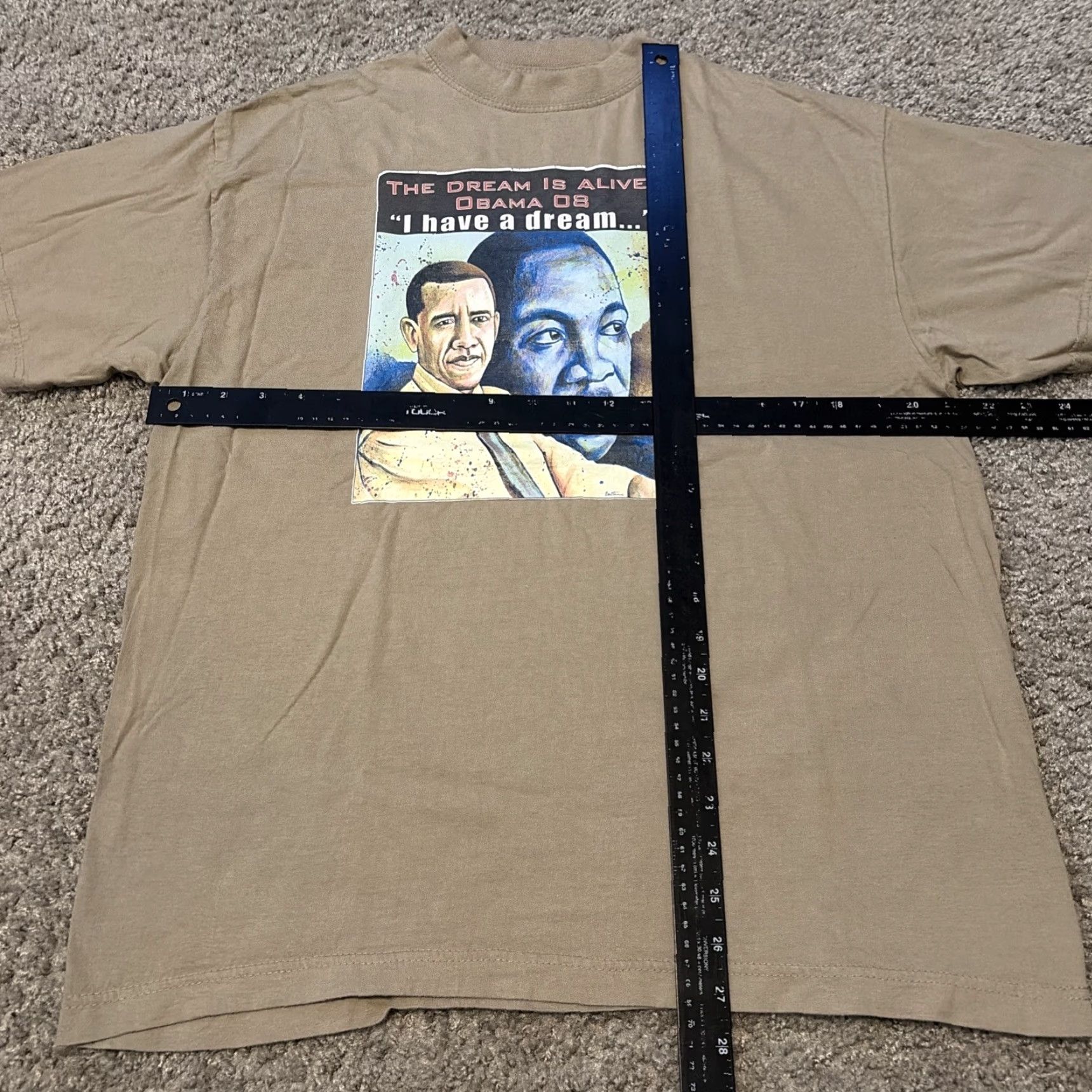 Vintage VINTAGE Barack Obama MLK T-Shirt Tan L Mens MLK Obama Y2K Brown Large Unbranded T-Shirt Size US L / EU 52-54 / 3 - 4 Thumbnail