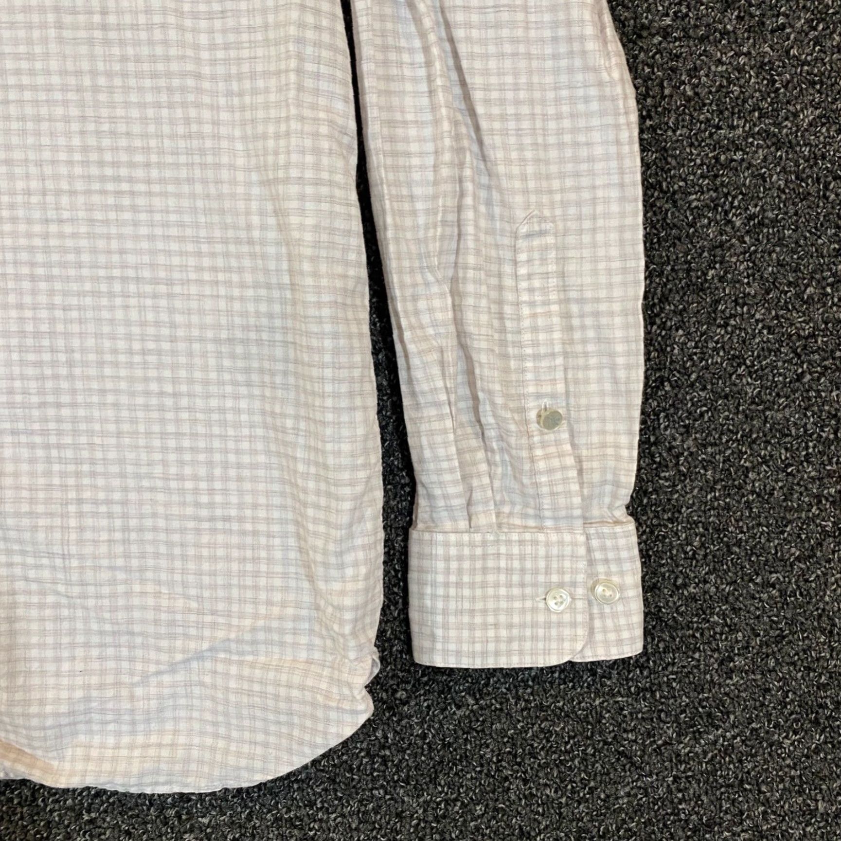 John Varvatos John Varvatos Men's Dress Shirt 16 Slim Fit Long Sleeve White Gray Plaid Business Casual Size US L / EU 52-54 / 3 - 4 Thumbnail