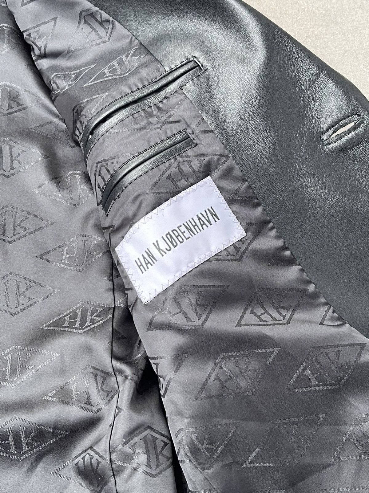 Han Kjobenhavn !DS! FW22 Han Kjobenhavn Black Leather Blazer Jacket Size 36R - 20 Thumbnail