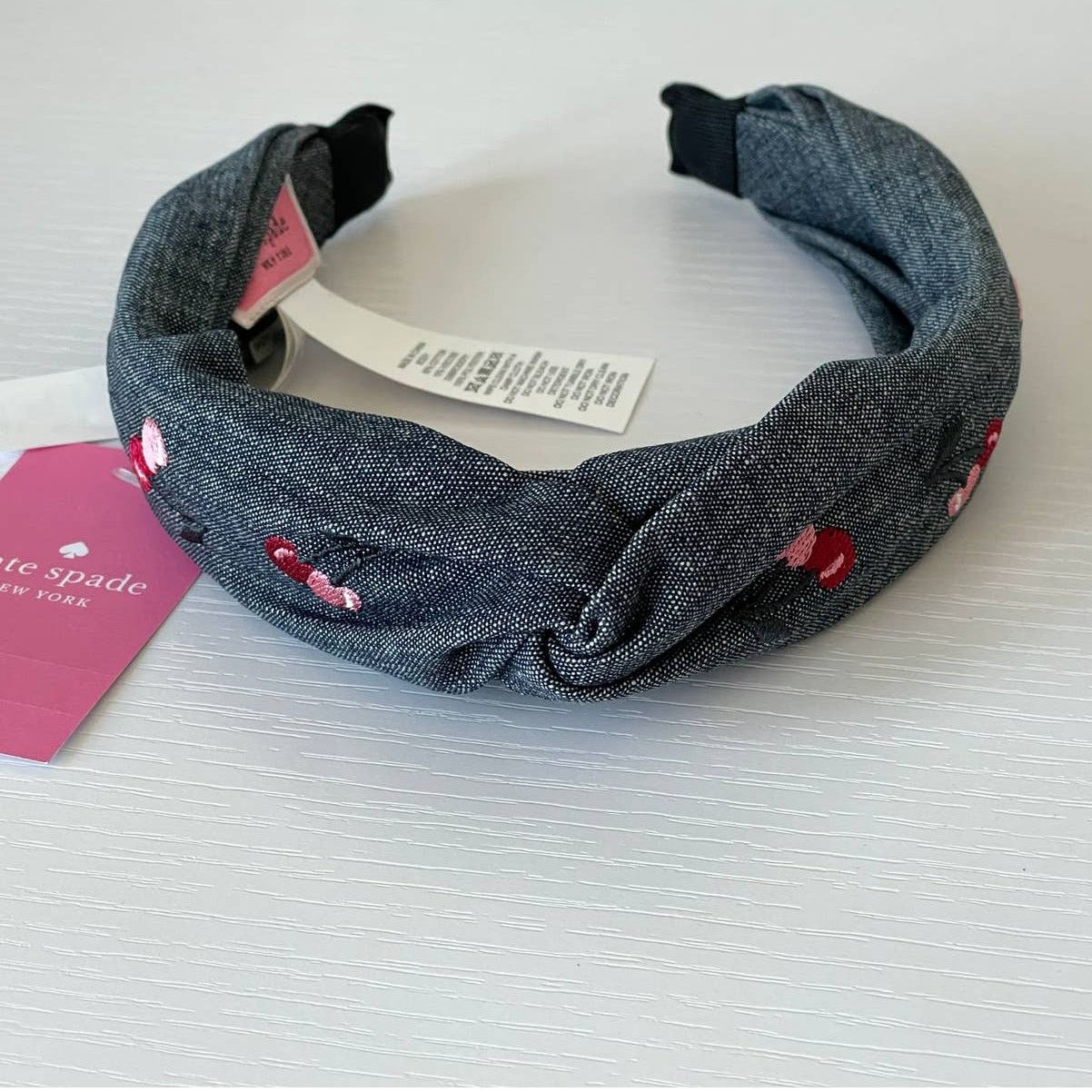 Kate Spade Kate Spade Cherry Denim Twisted Headband One size Size ONE SIZE - 1 Thumbnail