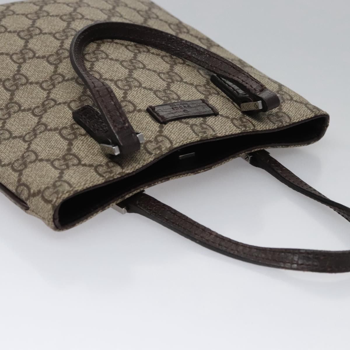Gucci GUCCI GG Supreme Hand Bag Pvc Leather Beige Silver Size ONE SIZE - 6 Thumbnail