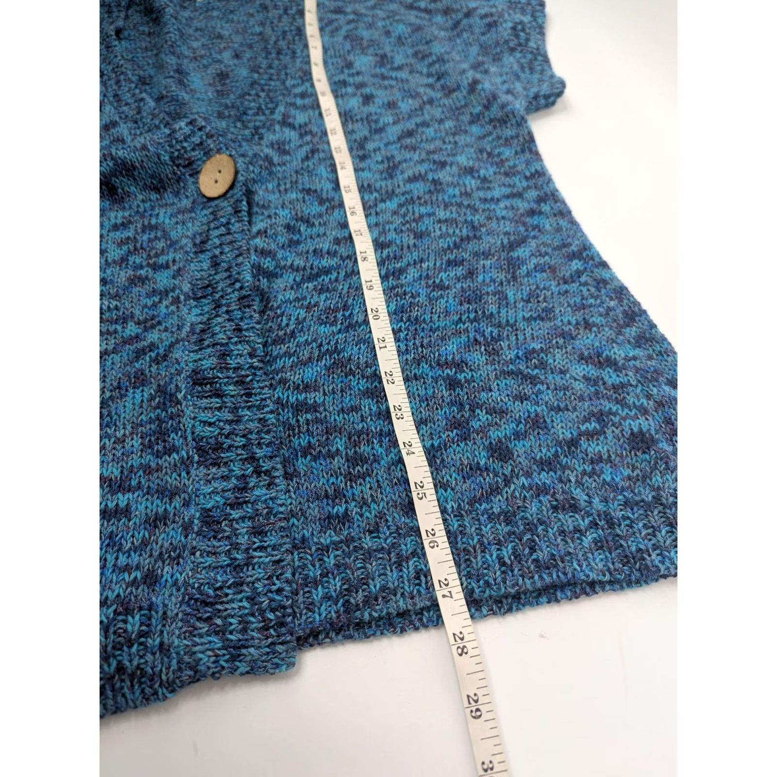 Coldwater Creek VINTAGE Coldwater Creek Cardigan Sweater Knit Blue V-Neck Womens 2X Plus Size Cotton Ramie Size XXL / US 16-18 / IT 52-54 - 6 Thumbnail