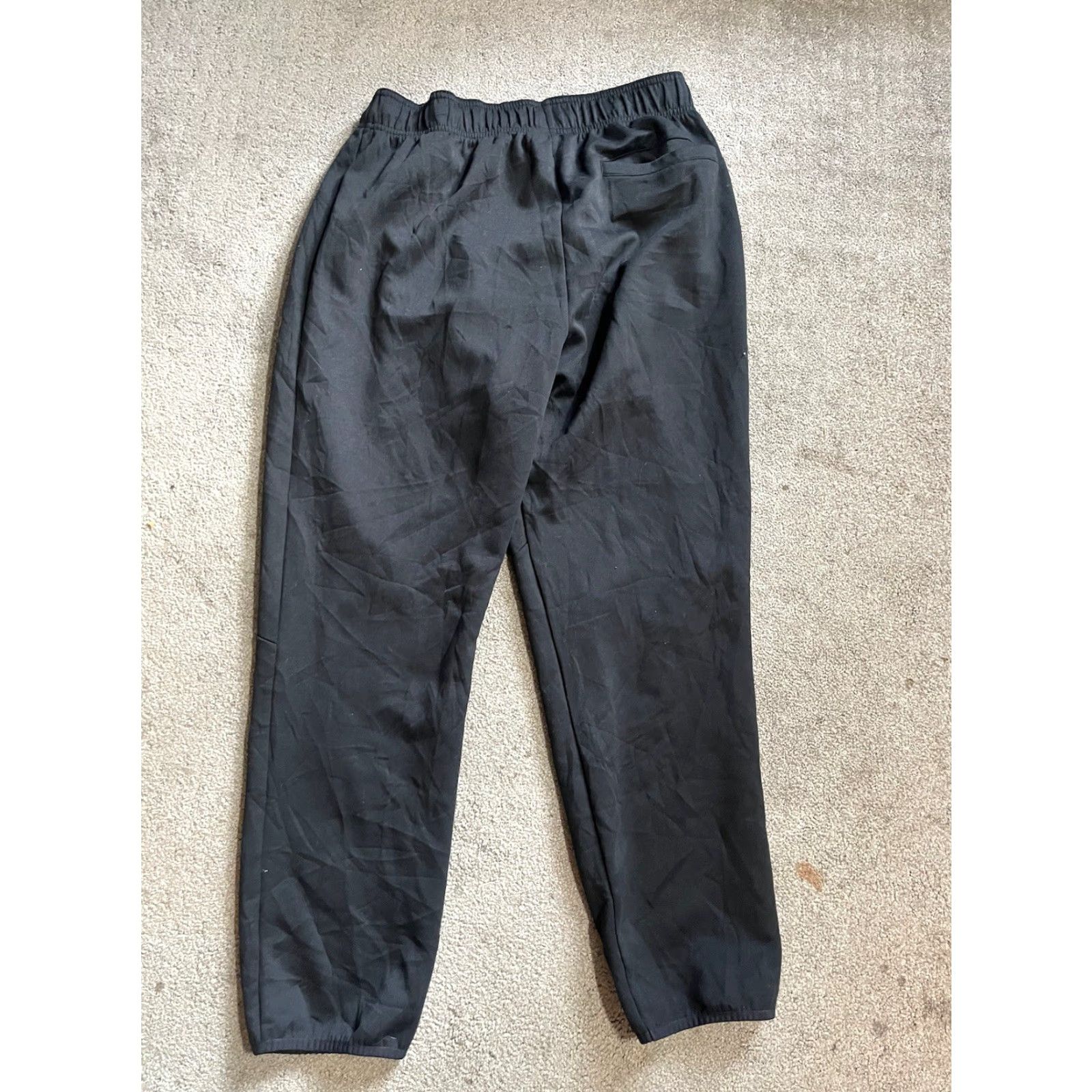 Fila FILA Sweatpants Mens Large Black Joggers Drawstring Tapered Solid Polyester Size US 33 - 3 Thumbnail