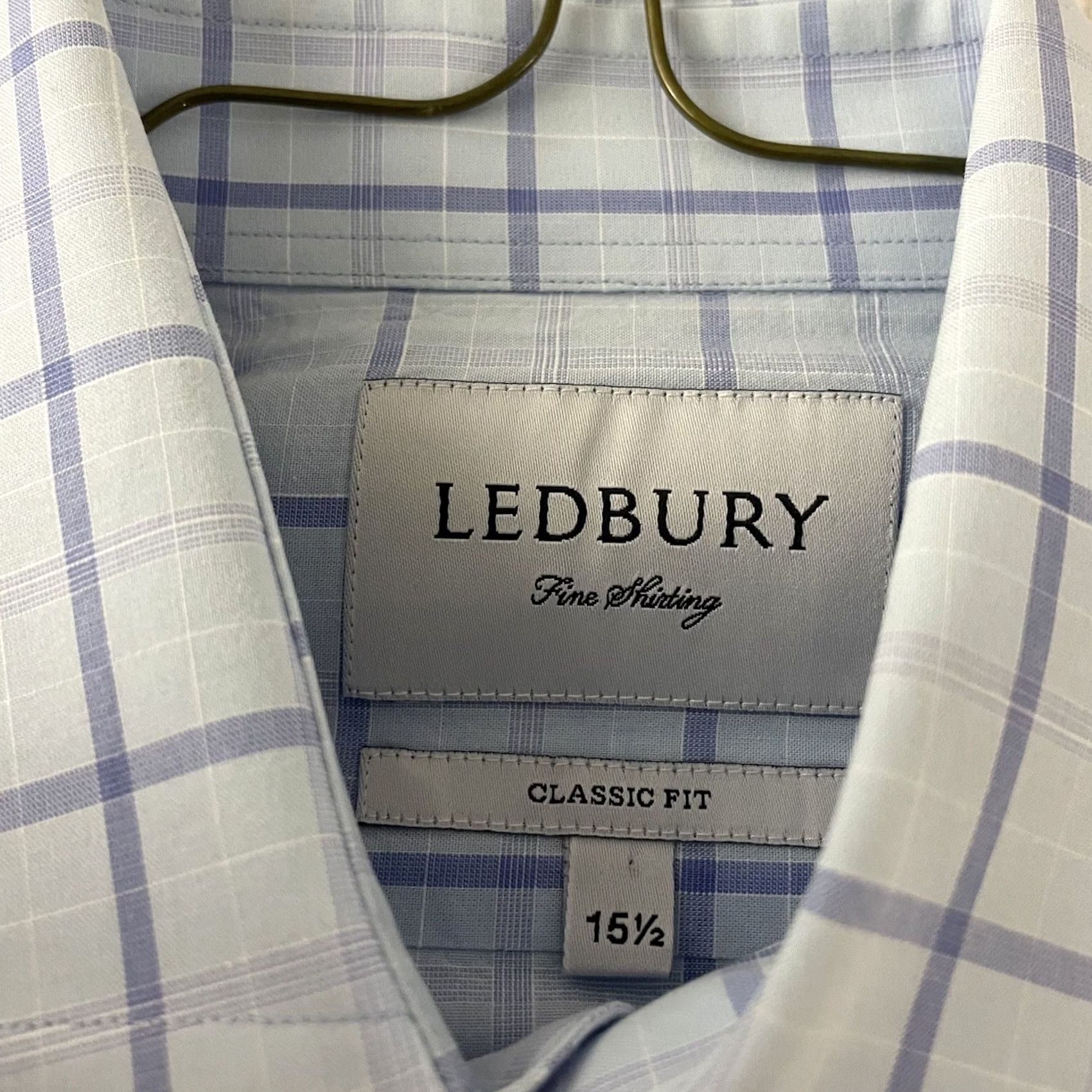 Vintage Ledbury Dress Shirt Plaid Long Sleeve Blue 15.5 Mens Classic/Fitted Sleeve High-Quality Shirt Size US L / EU 52-54 / 3 - 2 Thumbnail