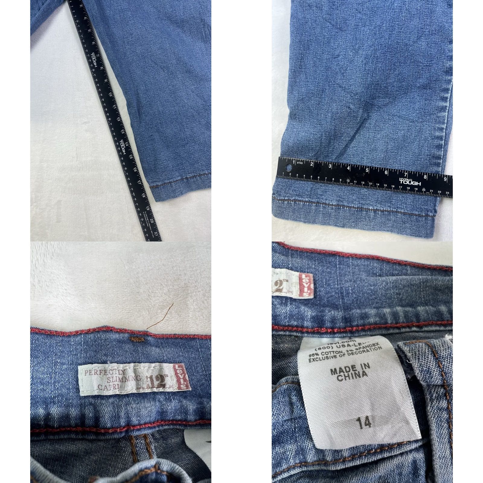 Levi's Levi's 512 Capri Jeans Women's Slimming Size 14 Denim Blue Capri Jeans Capris Slimming Pockets 19 Inseam 30 Waist Denim Blue Size 36" / US 14 / IT 50 - 8 Thumbnail